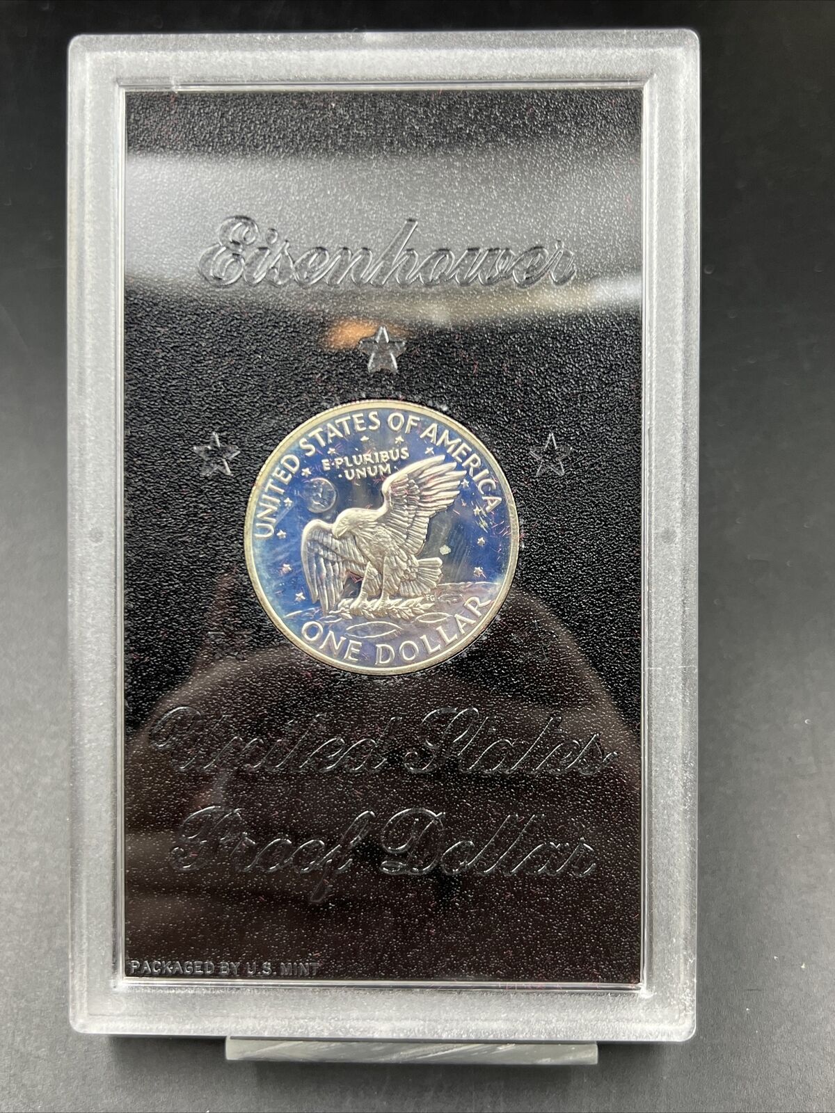 1971 S $1 Ike Eisenhower 40% Silver Dollar Coin Peg Leg Variety Gem Proof Cam #B