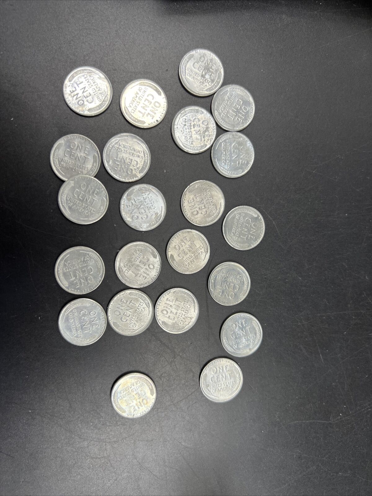 Lot of 22 1943 S 1c BU Lincoln Wheat Steel Cent Penny Coins Partial Roll