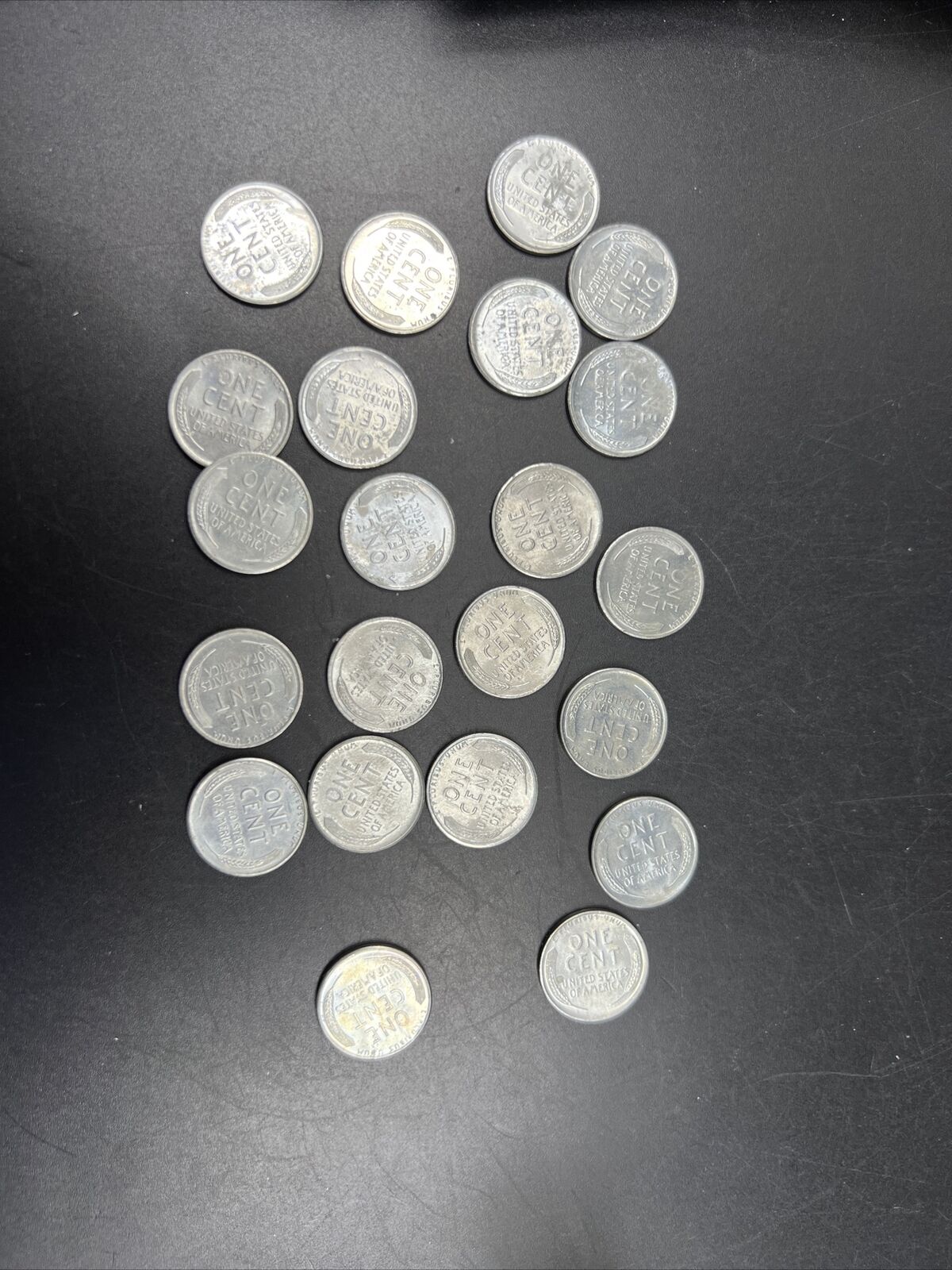 Lot of 22 1943 S 1c BU Lincoln Wheat Steel Cent Penny Coins Partial Roll