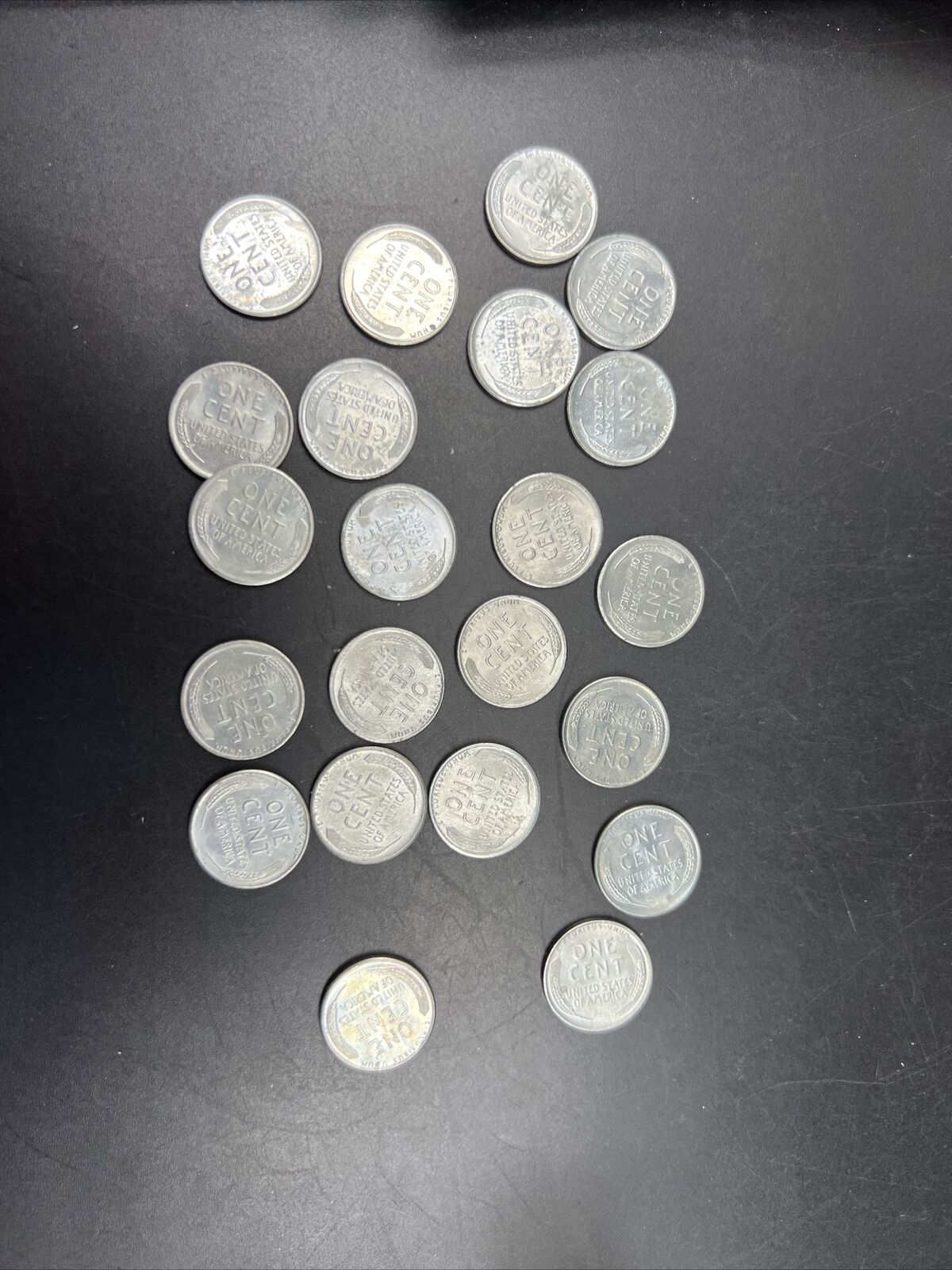 Lot of 22 1943 S 1c BU Lincoln Wheat Steel Cent Penny Coins Partial Roll
