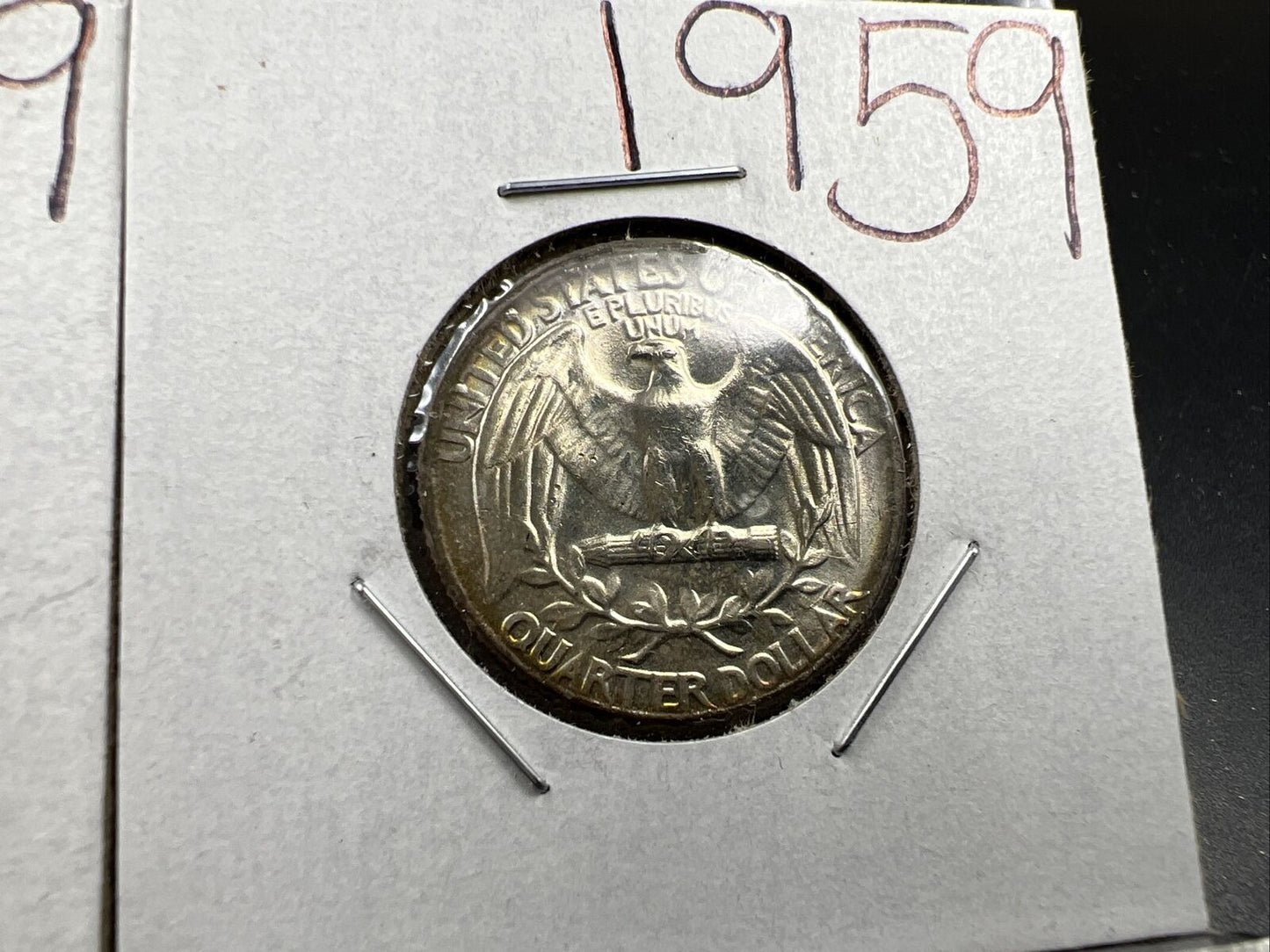 Two Coin Set 1959 1c BU UNC RB / Brown & 1959 25c Uncirculated