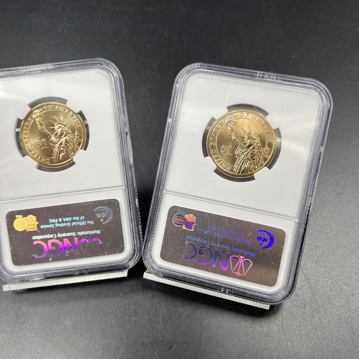 2007 P & D $1 George Washington Presidential Dollar Two Coin Set NGC FDOI BU