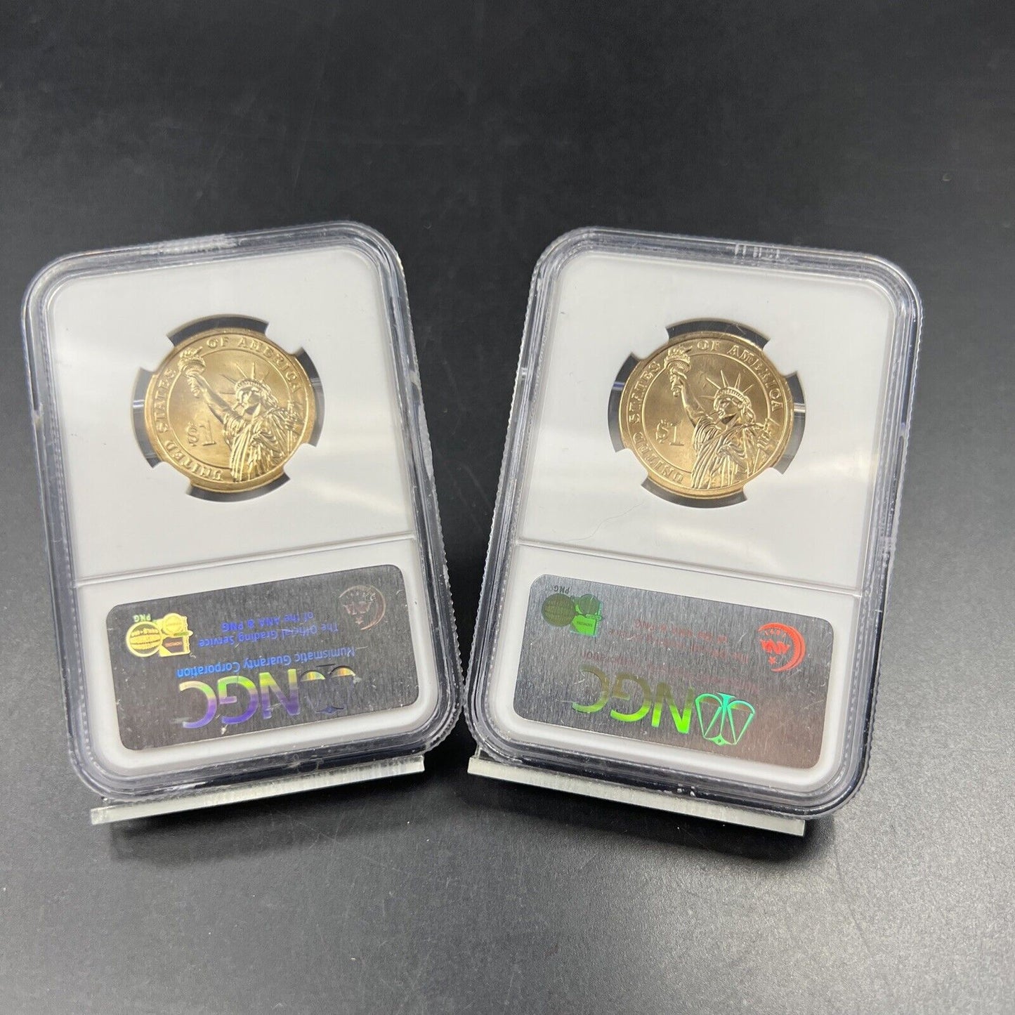 2007 P & D $1 George Washington Presidential Dollar Two Coin Set NGC FDOI BU