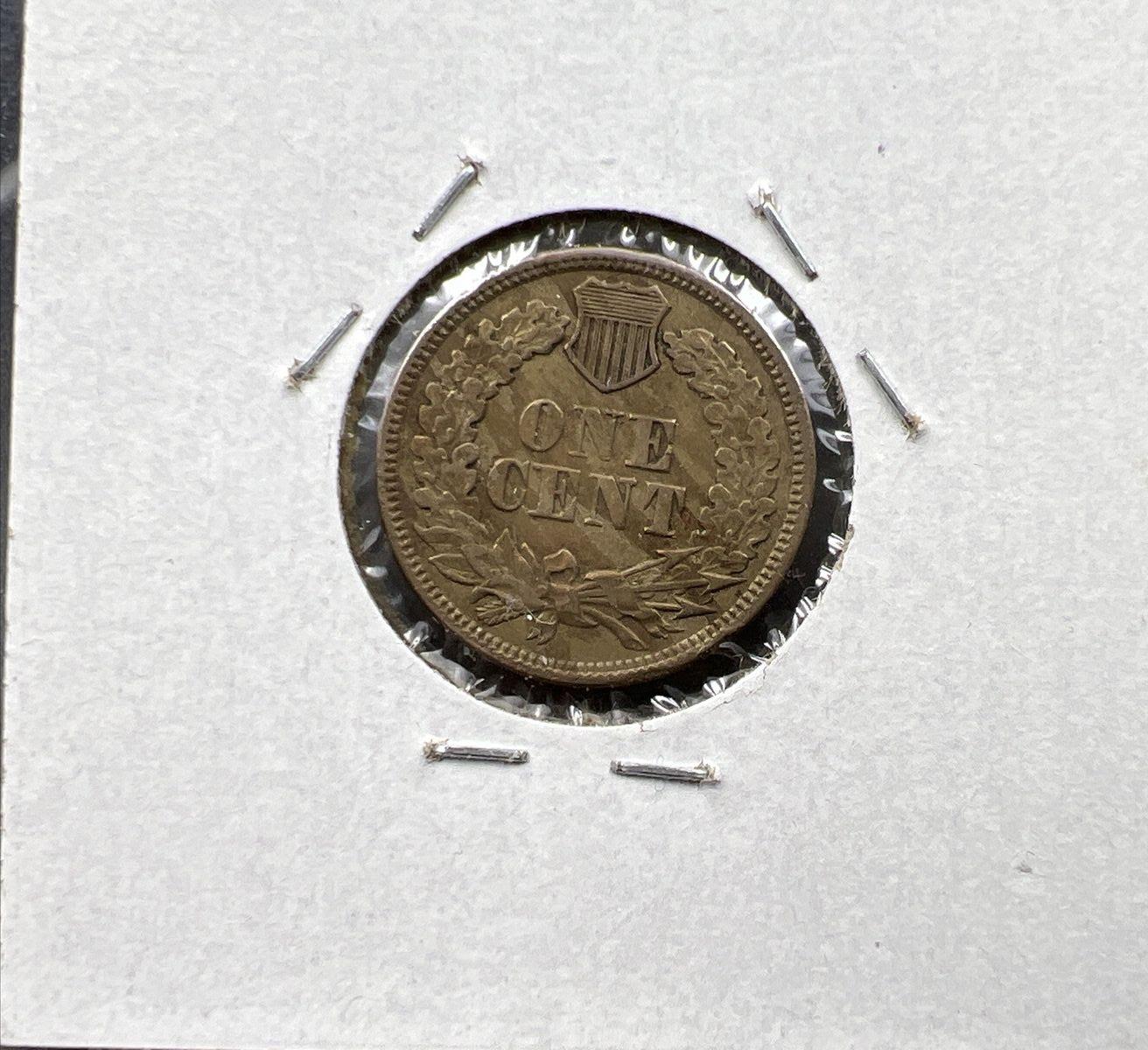 1863 1c Indian One Cent Coin VF Very Fine Defective Planchet Error