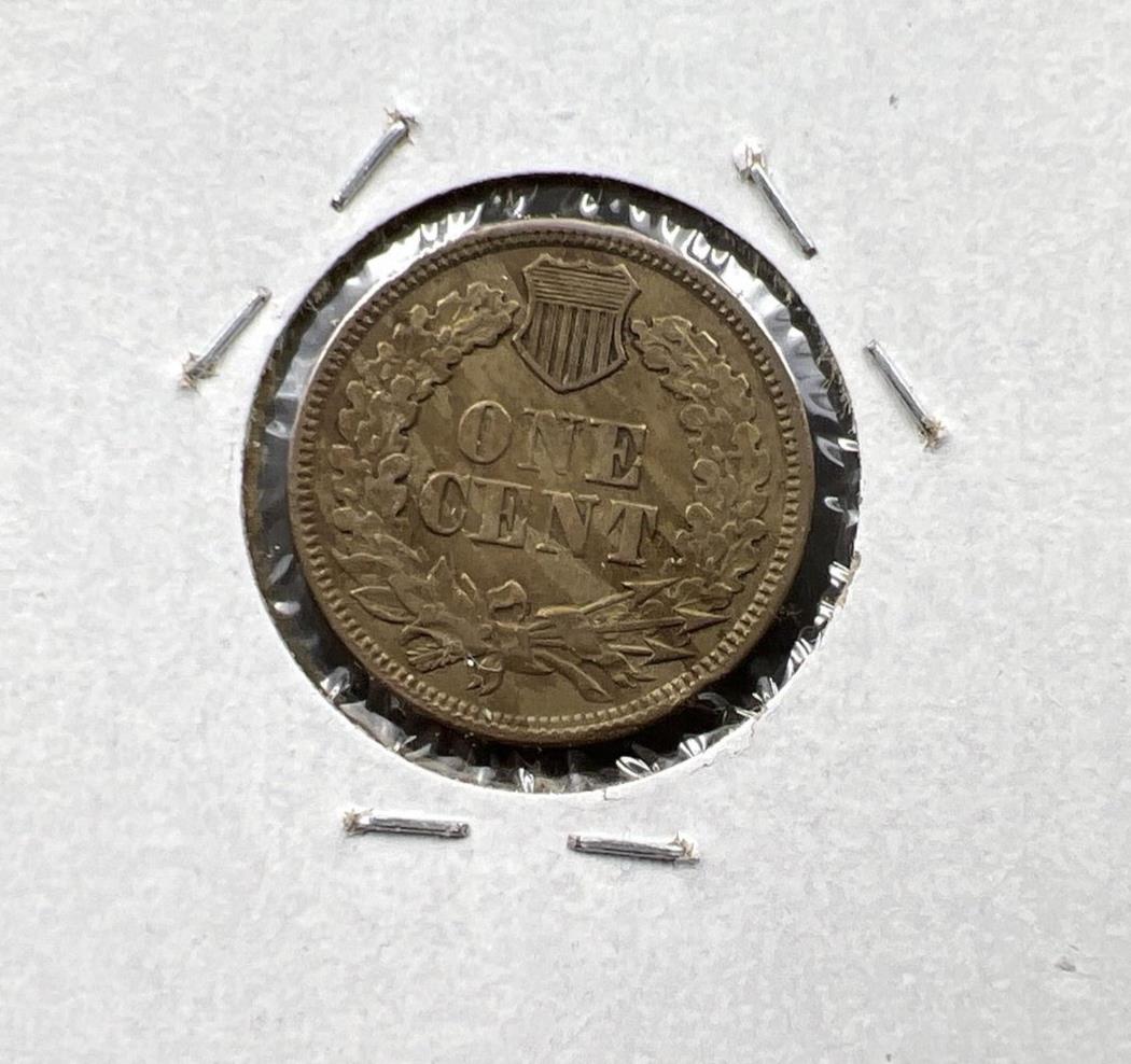 1863 1c Indian One Cent Coin VF Very Fine Defective Planchet Error
