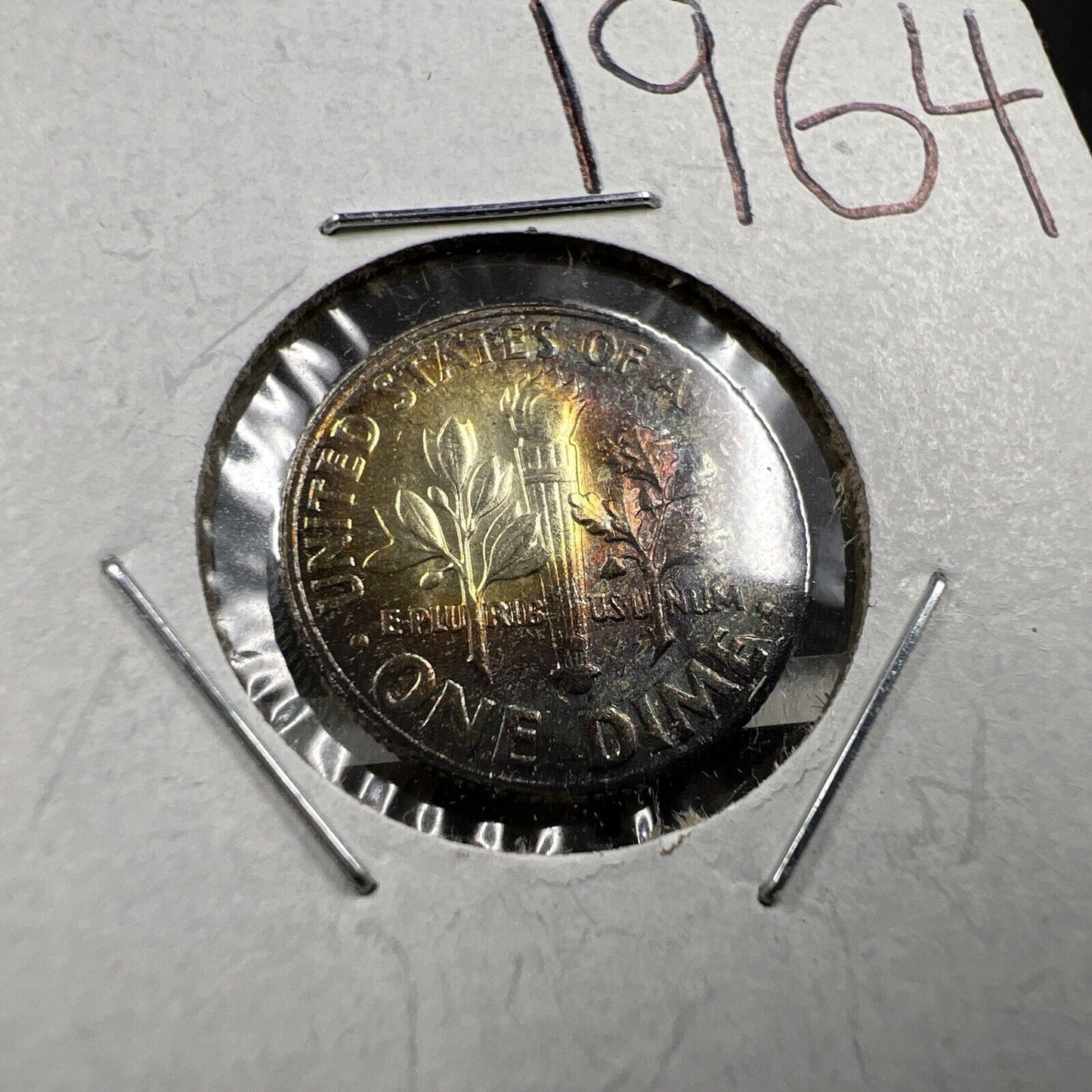 1964 P 10c Roosevelt Dime Coin CH BU PQ Nice Neat Original Toning Toner SKU#OG3