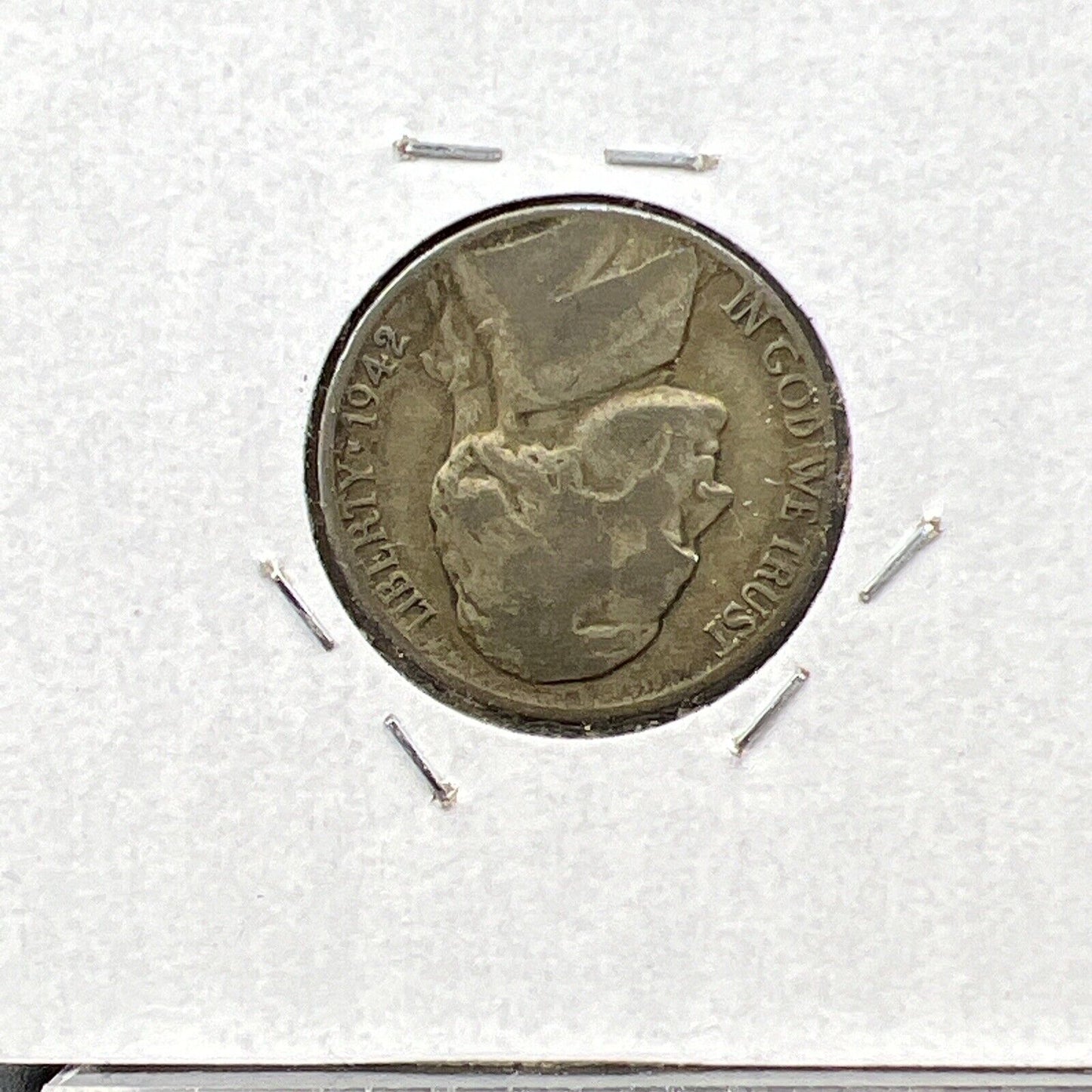 1942 P 5c Jefferson Silver WW2 Type 2 Silver War Nickel Coin P/P RPM Variety