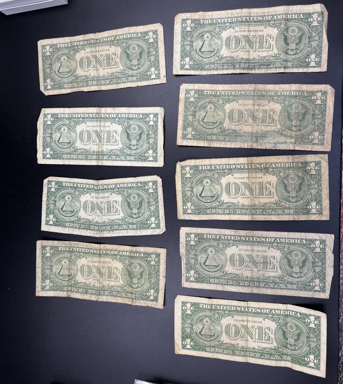 Lot of 9 Cull 1963 $1 Barr FRN Federal Reserve Notes Very Circulated