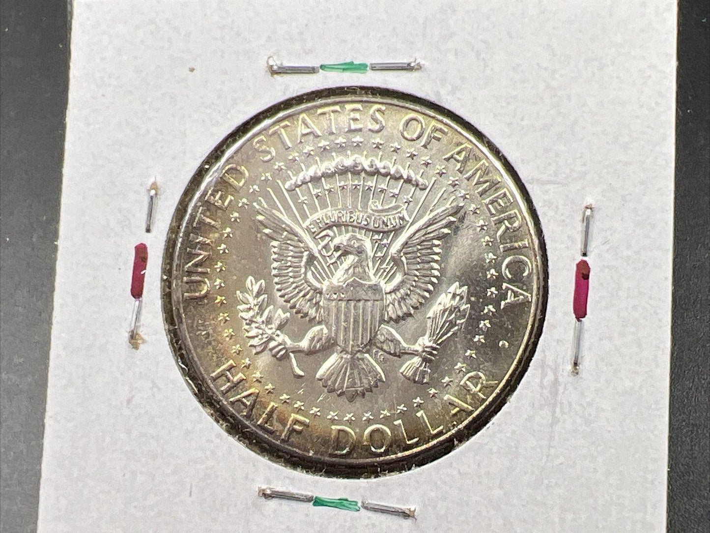 1964 P 50c Kennedy Half Dollar CH BU UNC PQ Rainbow Blue Hair PQ * Star Toning #