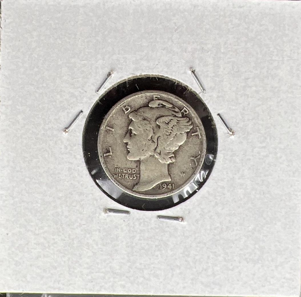 1941 s Mercury Dime Coin Silver Variety S/S RPM Repunched Mint Mark AVG Circ