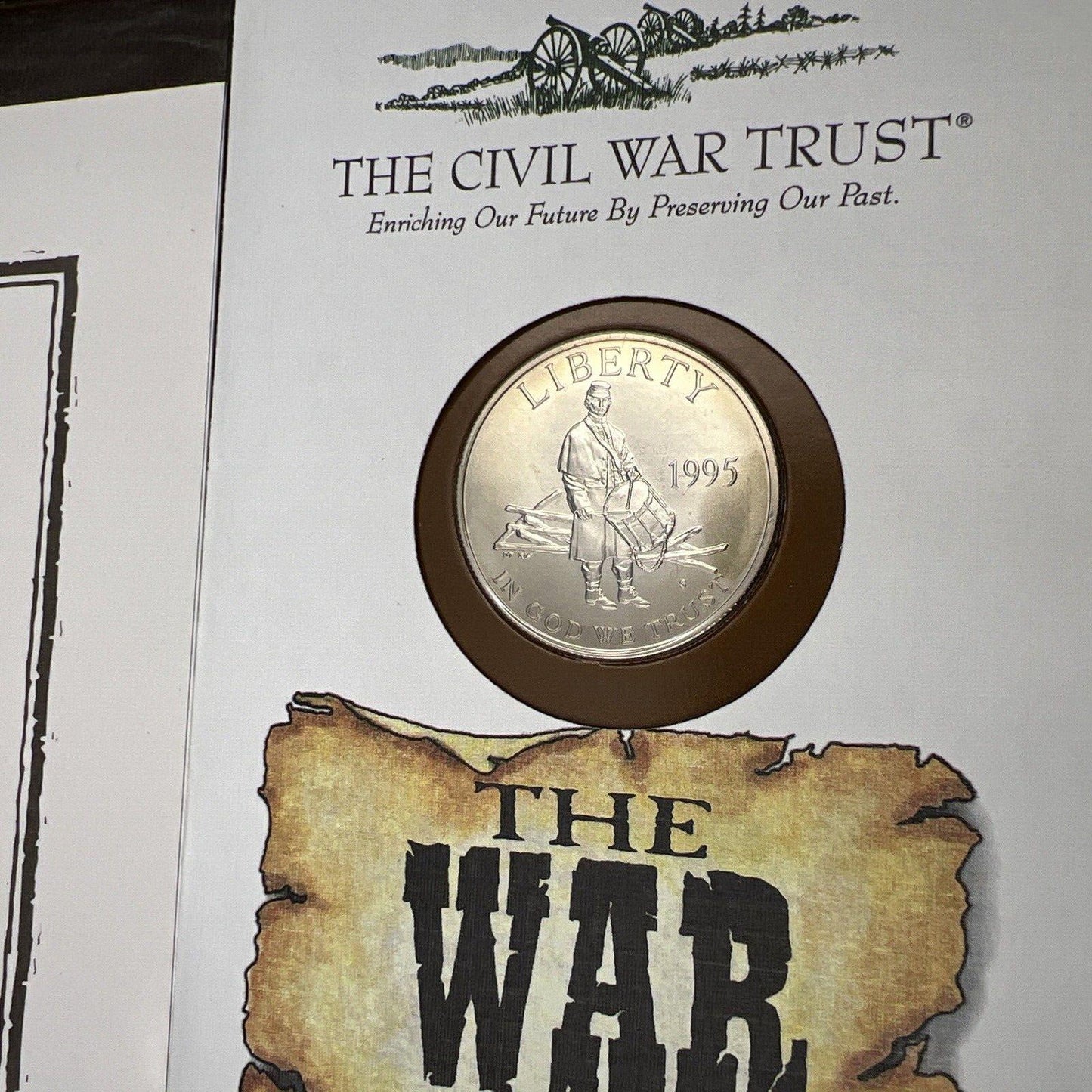 1995 Civil War Commemorative Half Dollar Coin with Stamps in Leather Display