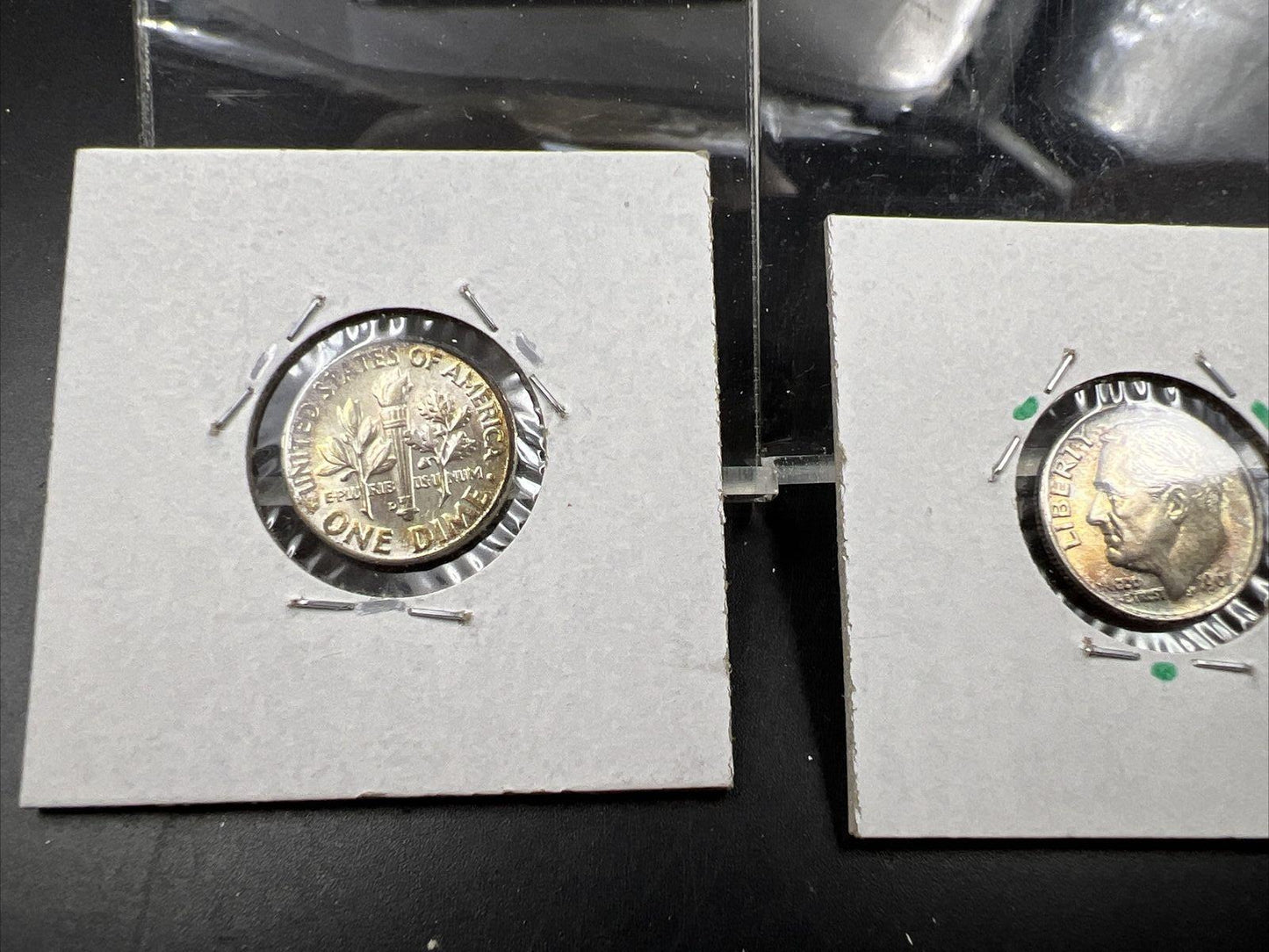 Toner Trio 3 Nice toned 1964 & 1961 Roosevelt Silver Dime Coins BU UNC