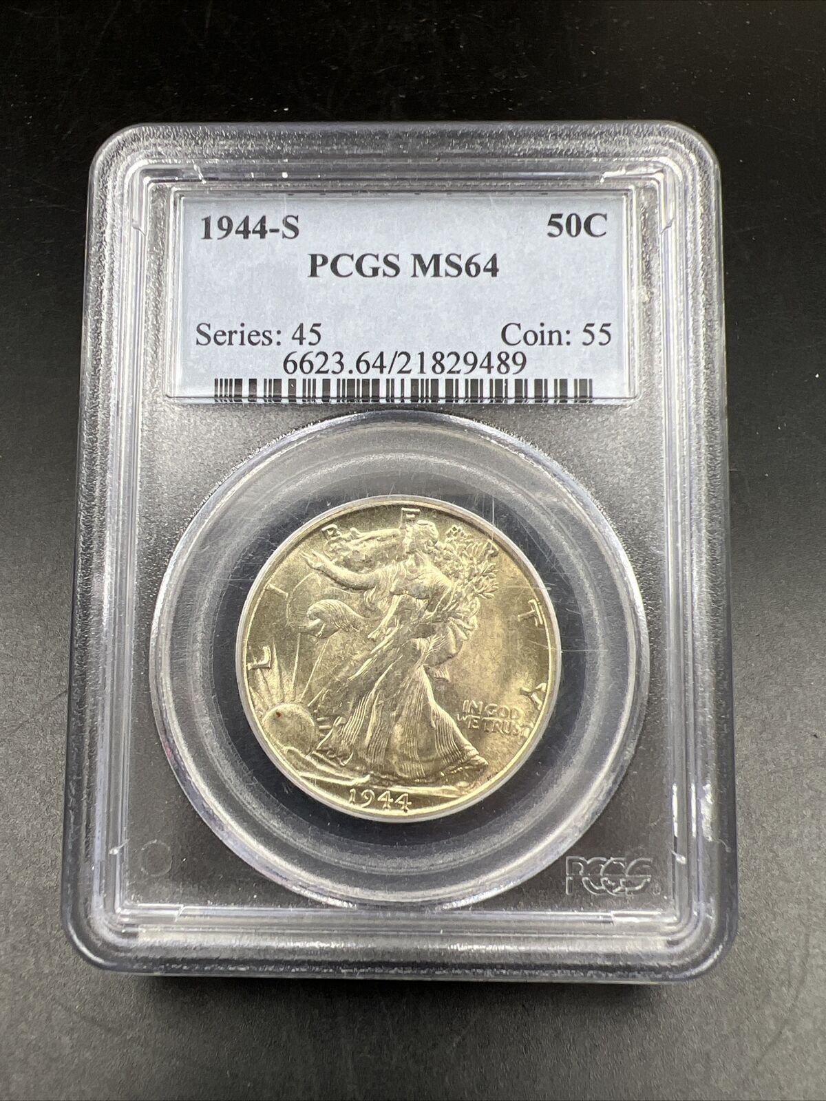 1944 S 50c Walking Liberty Silver Half Dollar MS64 PCGS CH BU Certified