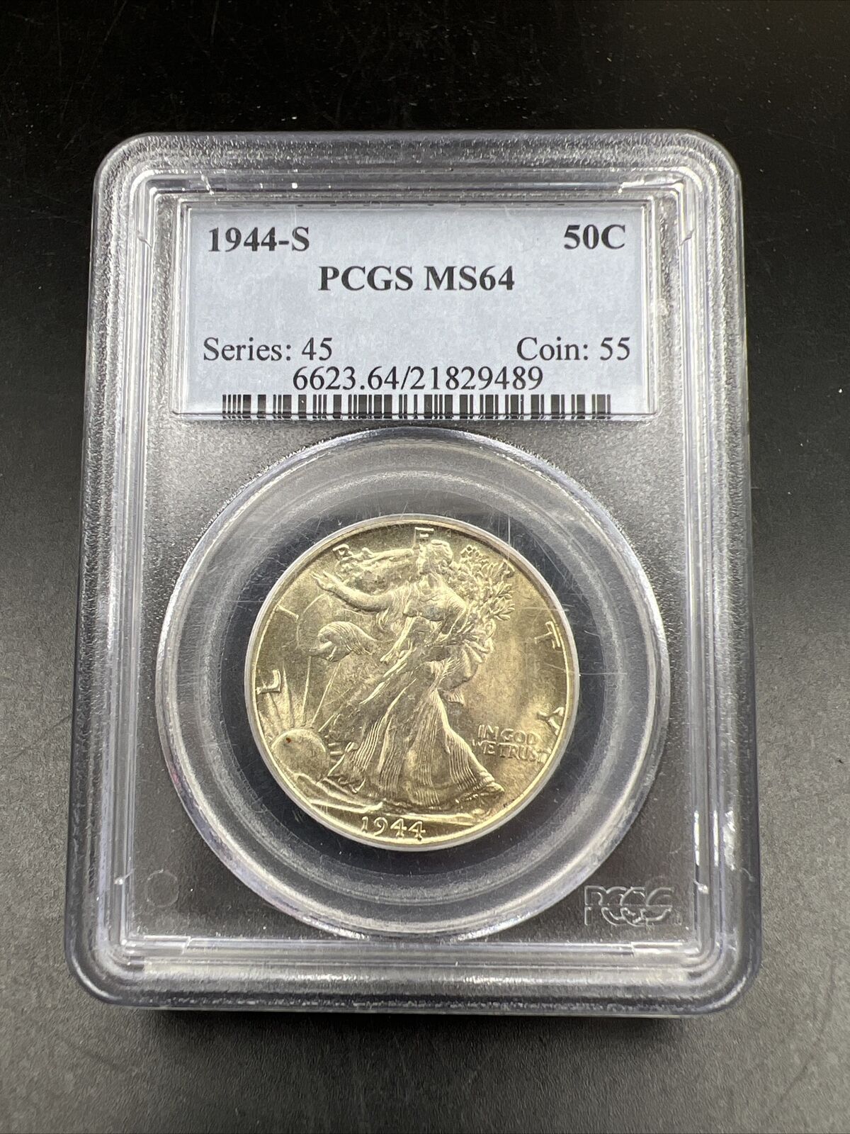 1944 S 50c Walking Liberty Silver Half Dollar MS64 PCGS CH BU Certified