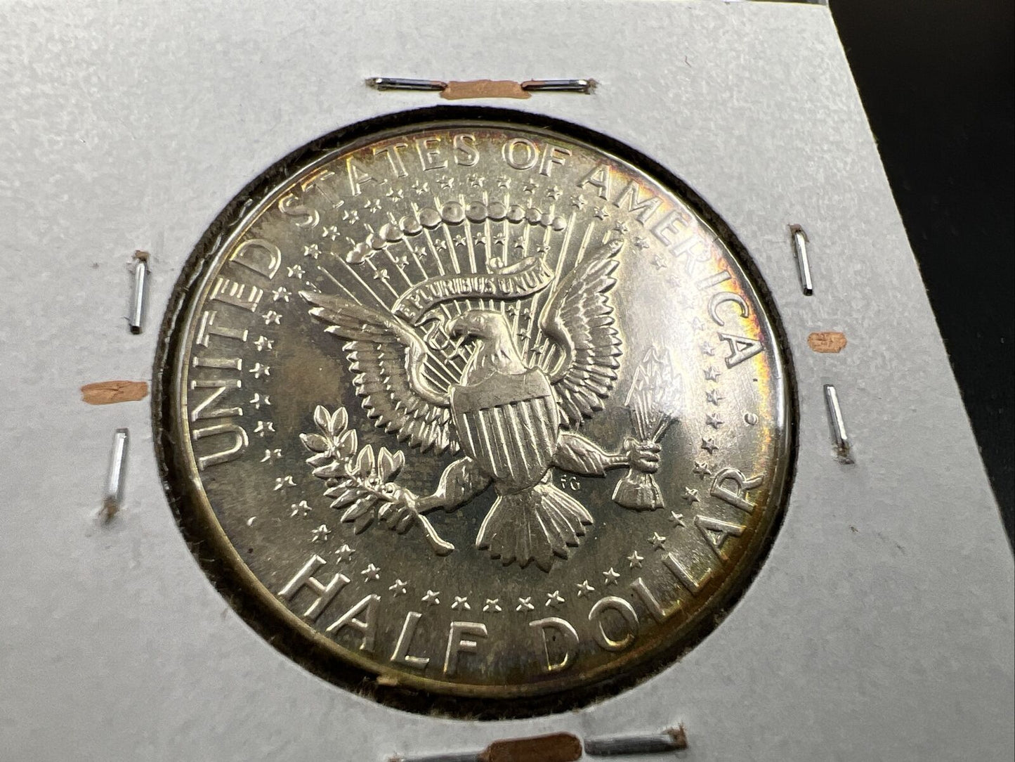 1966 50c Kennedy Silver Half Dollar BU Nice Original Toning Toner sku#brwn