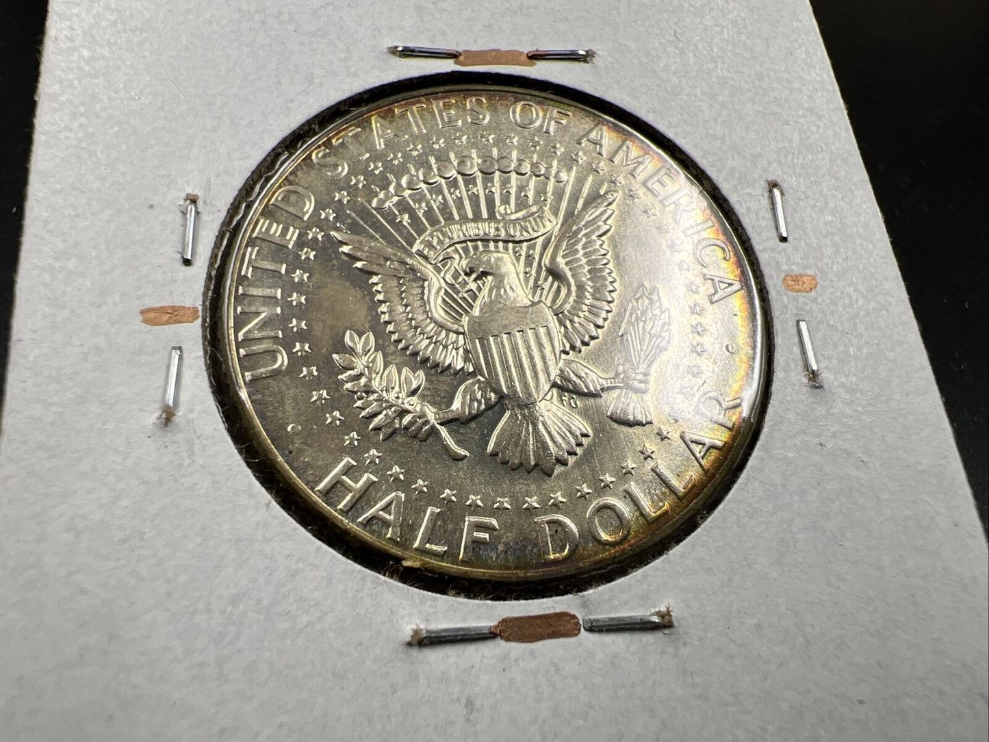 1966 50c Kennedy Silver Half Dollar BU Nice Original Toning Toner sku#brwn