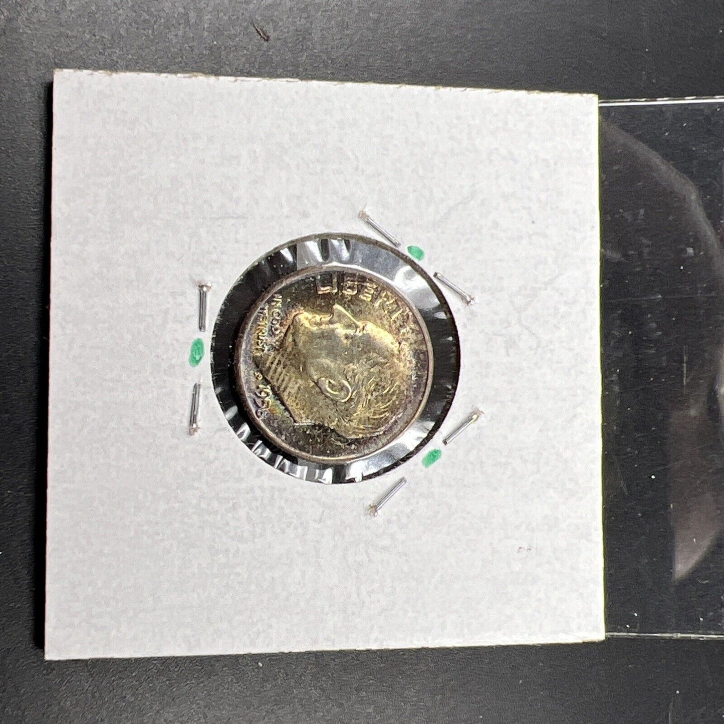 1958 P 10c Roosevelt Dime Coin CH BU PQ * Rainbow Toning Original Toner SKU#OG3