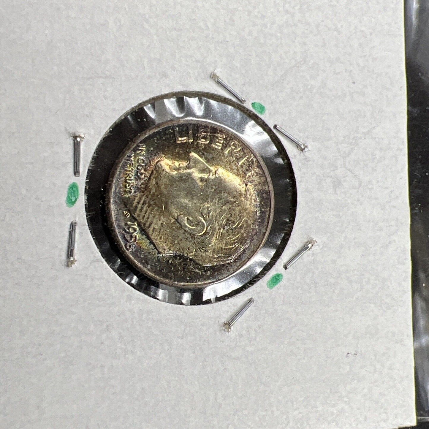1958 P 10c Roosevelt Dime Coin CH BU PQ * Rainbow Toning Original Toner SKU#OG3