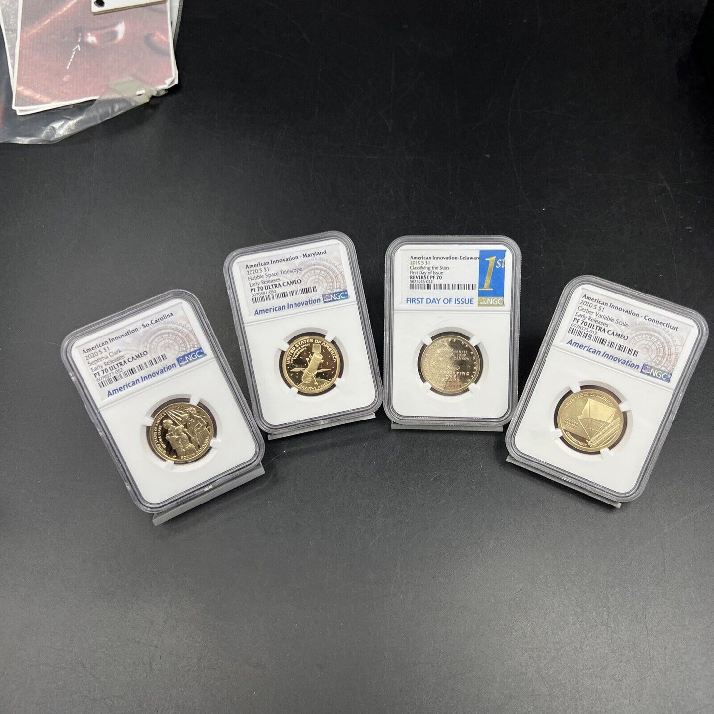 Lot of 4 PF70 NGC 2020 2019 Innovation Dollars Gerber Hubble Clark & Stars