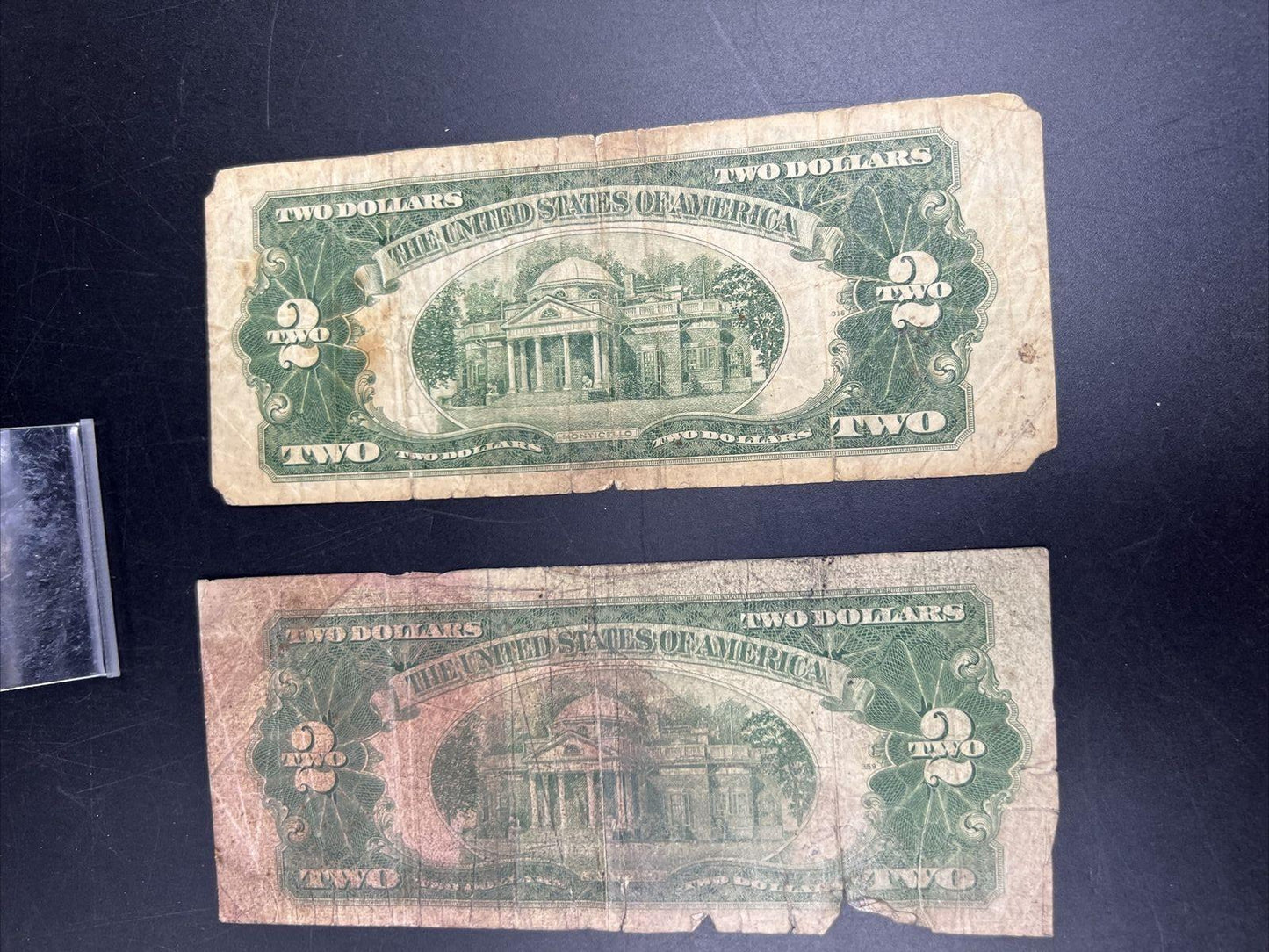 Lot of 2 1928 $2 Two Dollar Legal Tender Red Seal Notes Cull #678