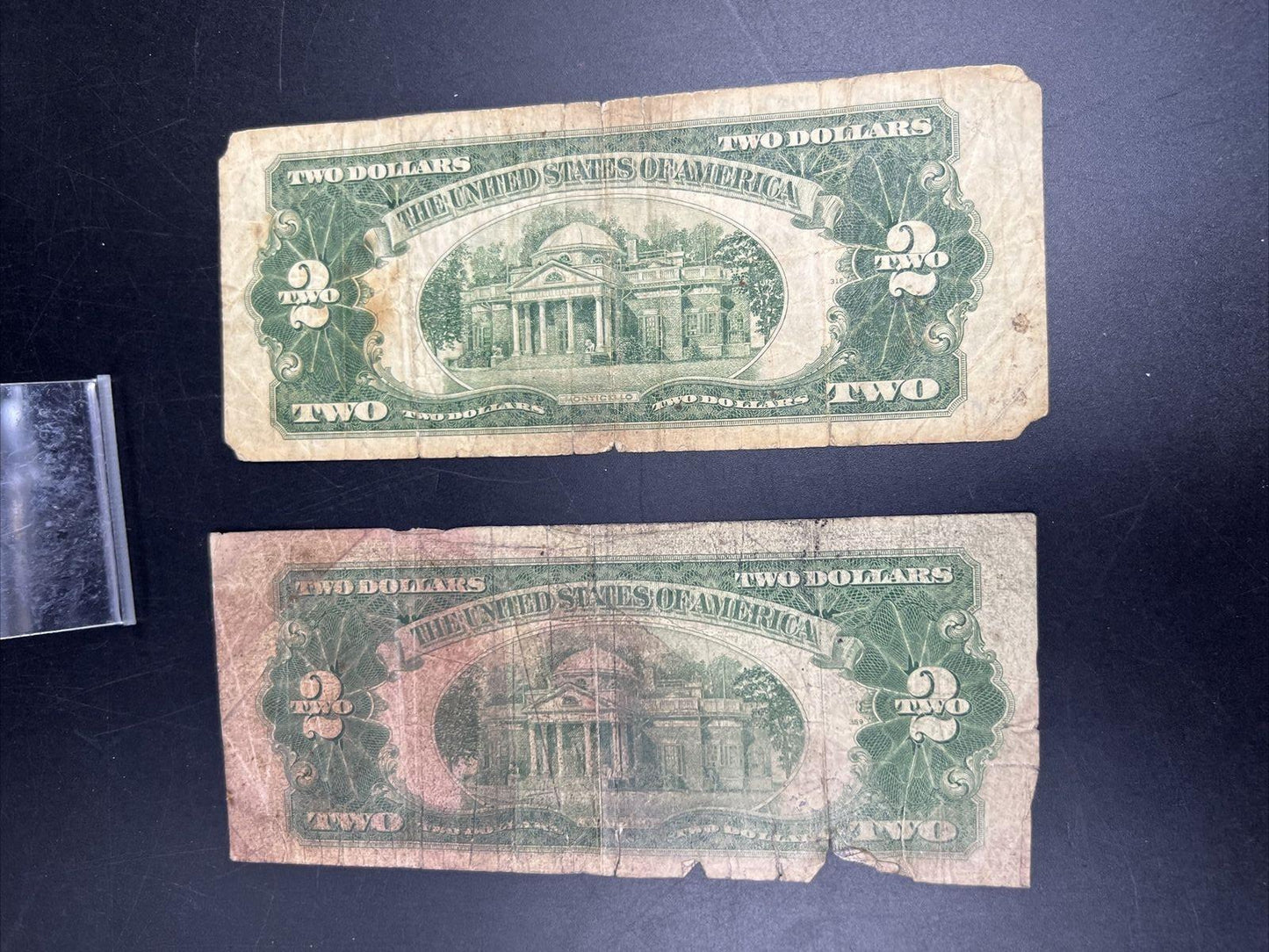 Lot of 2 1928 $2 Two Dollar Legal Tender Red Seal Notes Cull #678