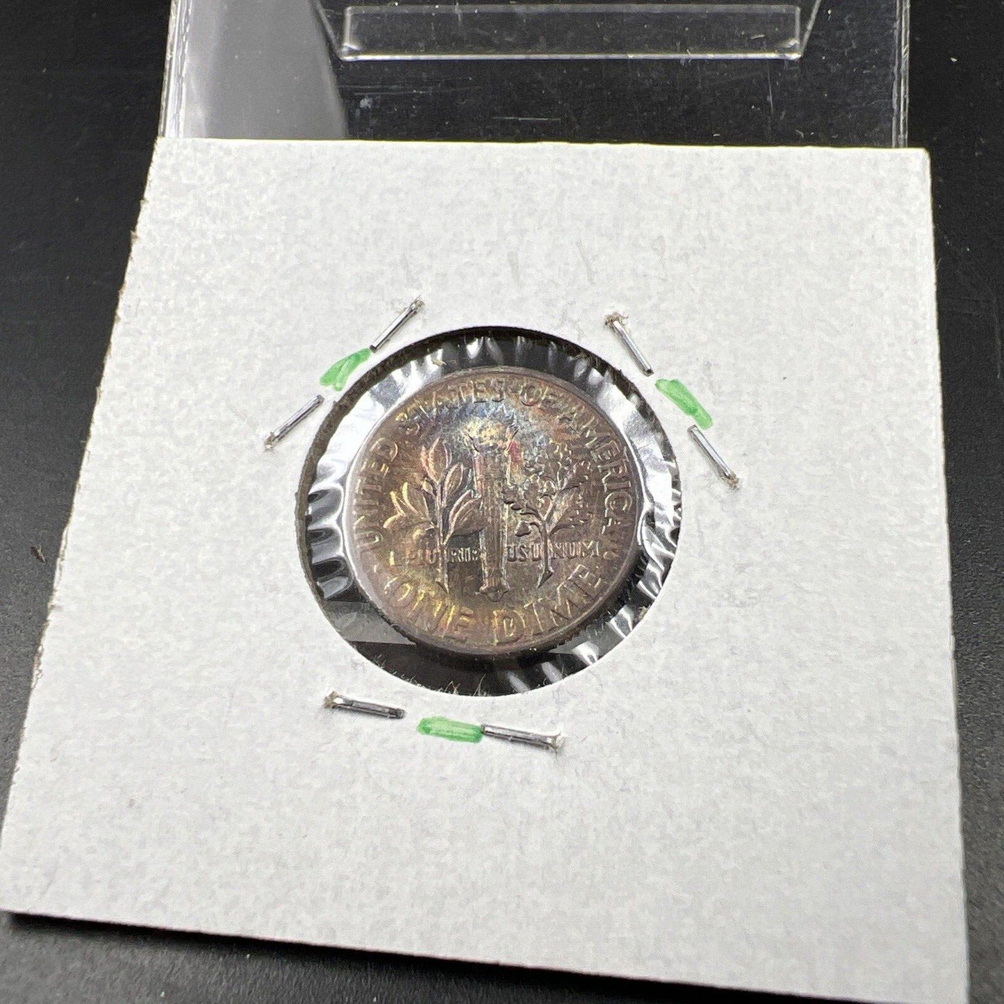 1957 P 10c Roosevelt Dime Coin CH BU PQ * Rainbow Toning Original Toner SKU#GN3