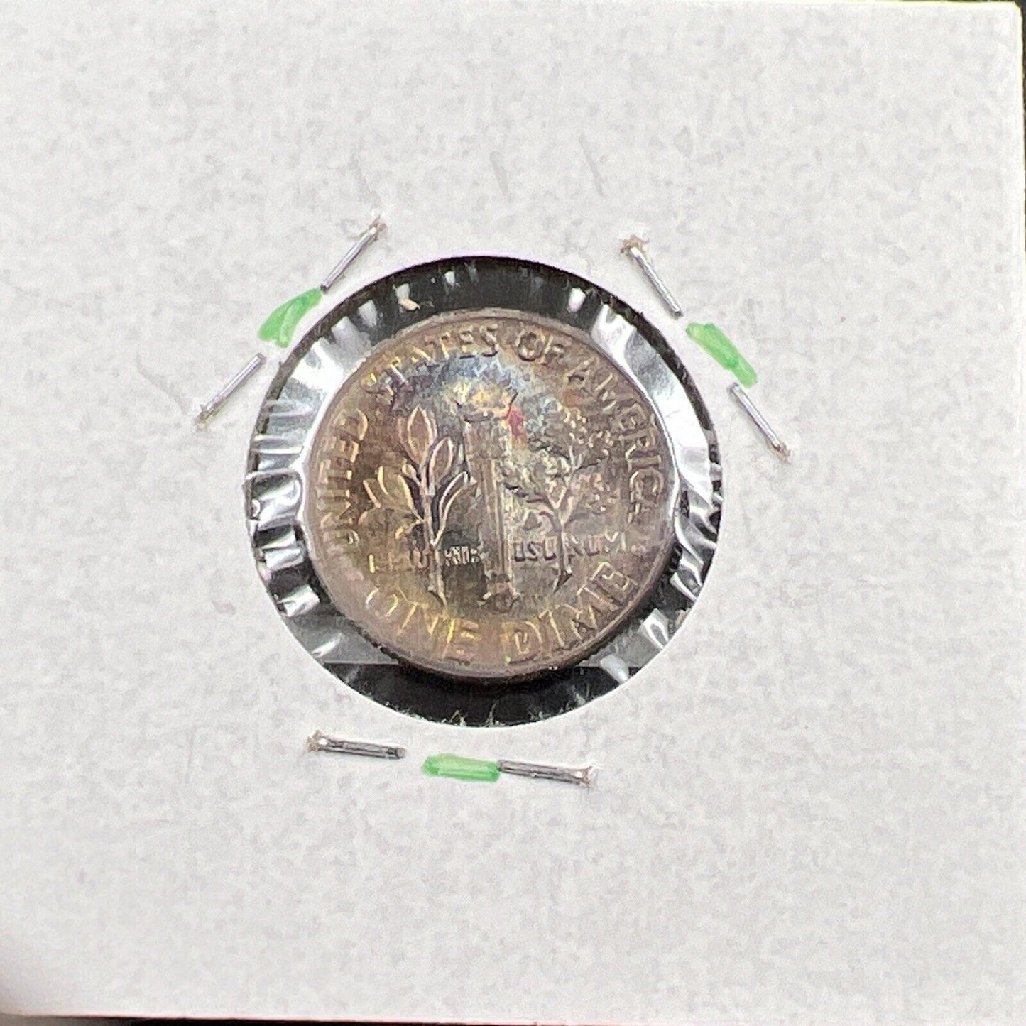 1957 P 10c Roosevelt Dime Coin CH BU PQ * Rainbow Toning Original Toner SKU#GN3