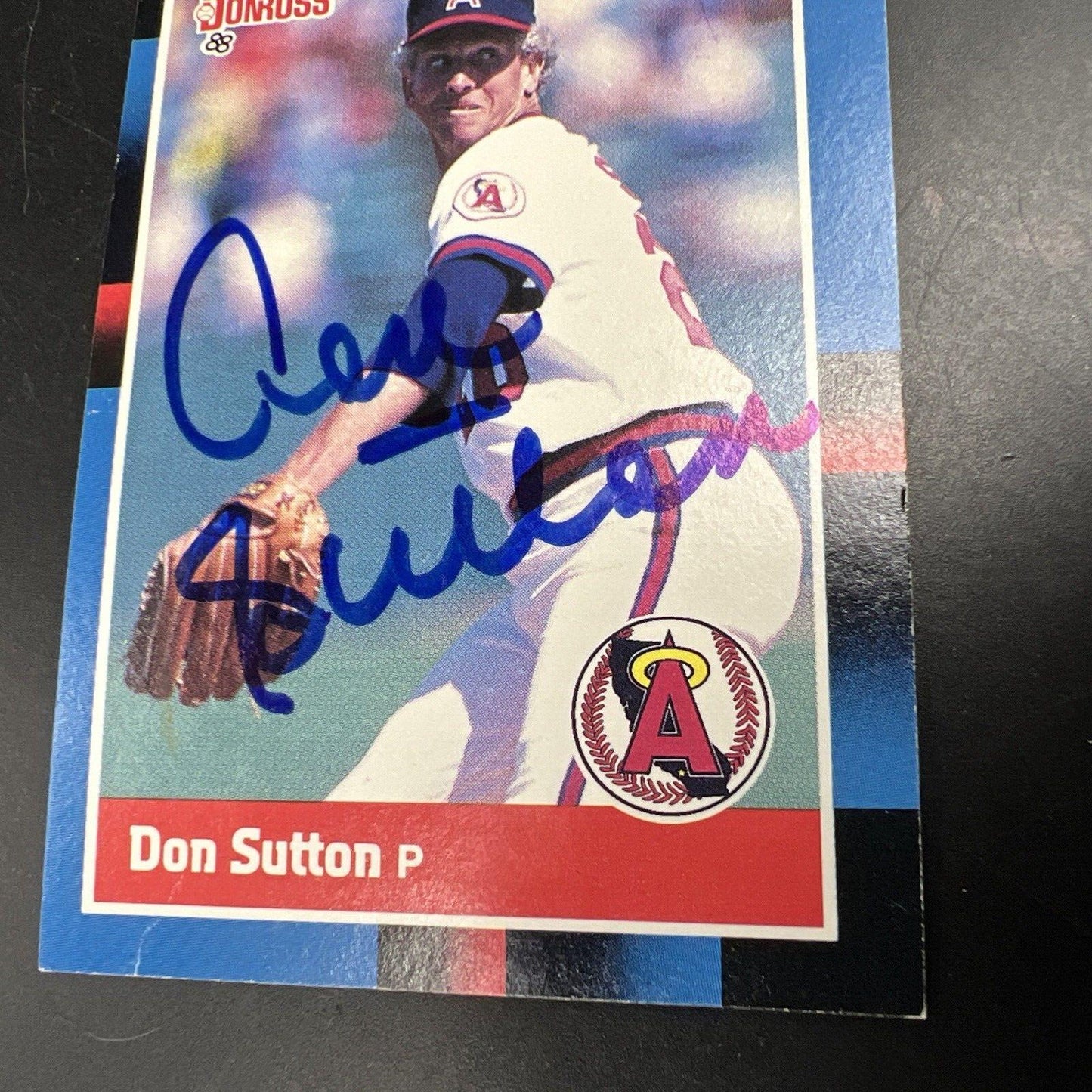Don Sutton Hand Signed Donruss Card Used Condition Anaheim Angels MLB