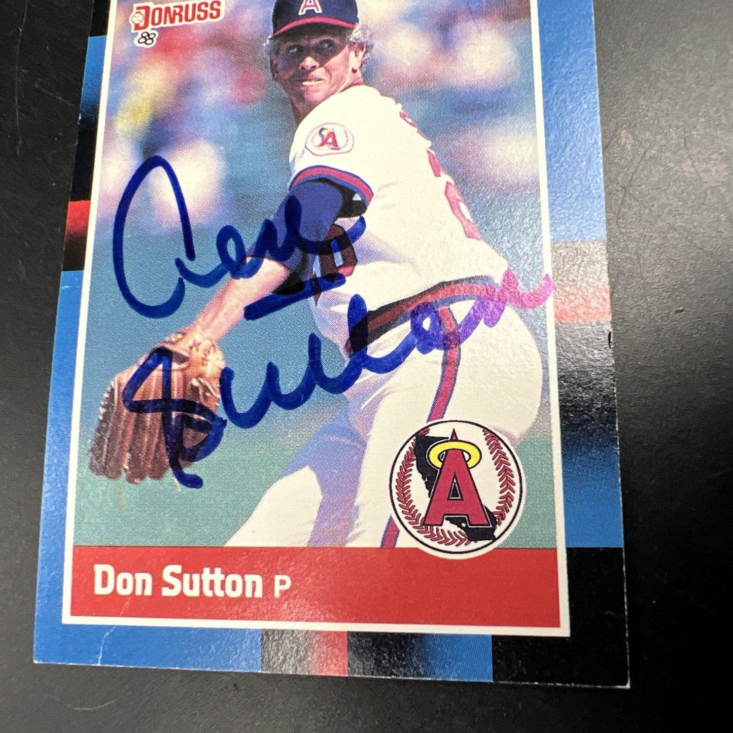 Don Sutton Hand Signed Donruss Card Used Condition Anaheim Angels MLB
