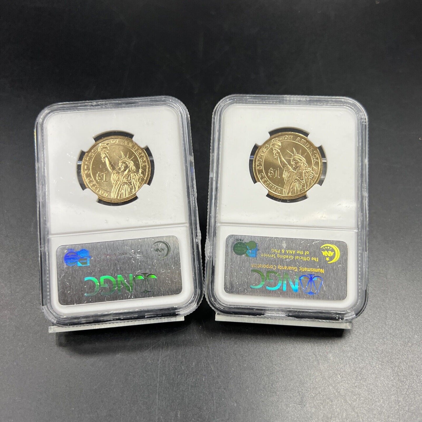 2007 P & D $1 Thomas Jefferson Presidential Dollar Two Coin Set NGC BU Certified