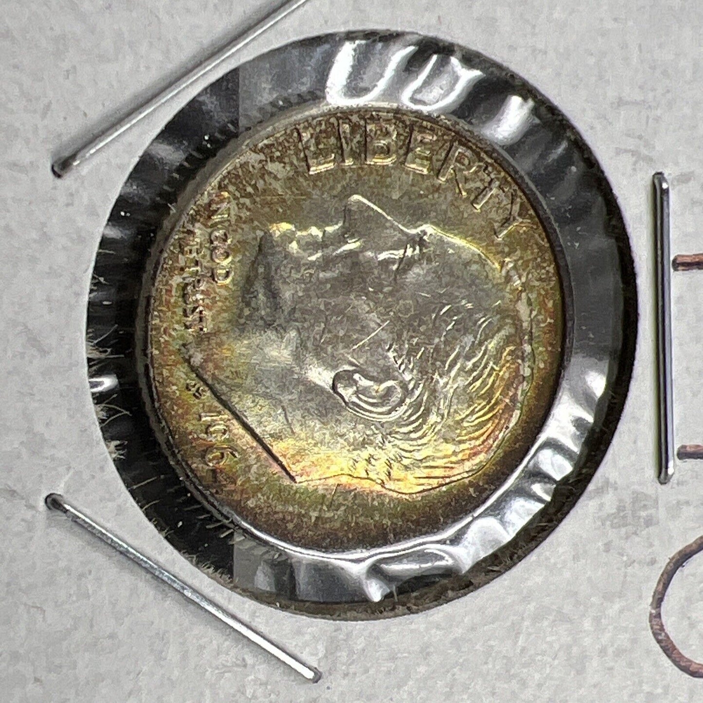 1964 D 10c Roosevelt Dime Coin CH BU Nice Amber Toning Original Toner SKU#OG3