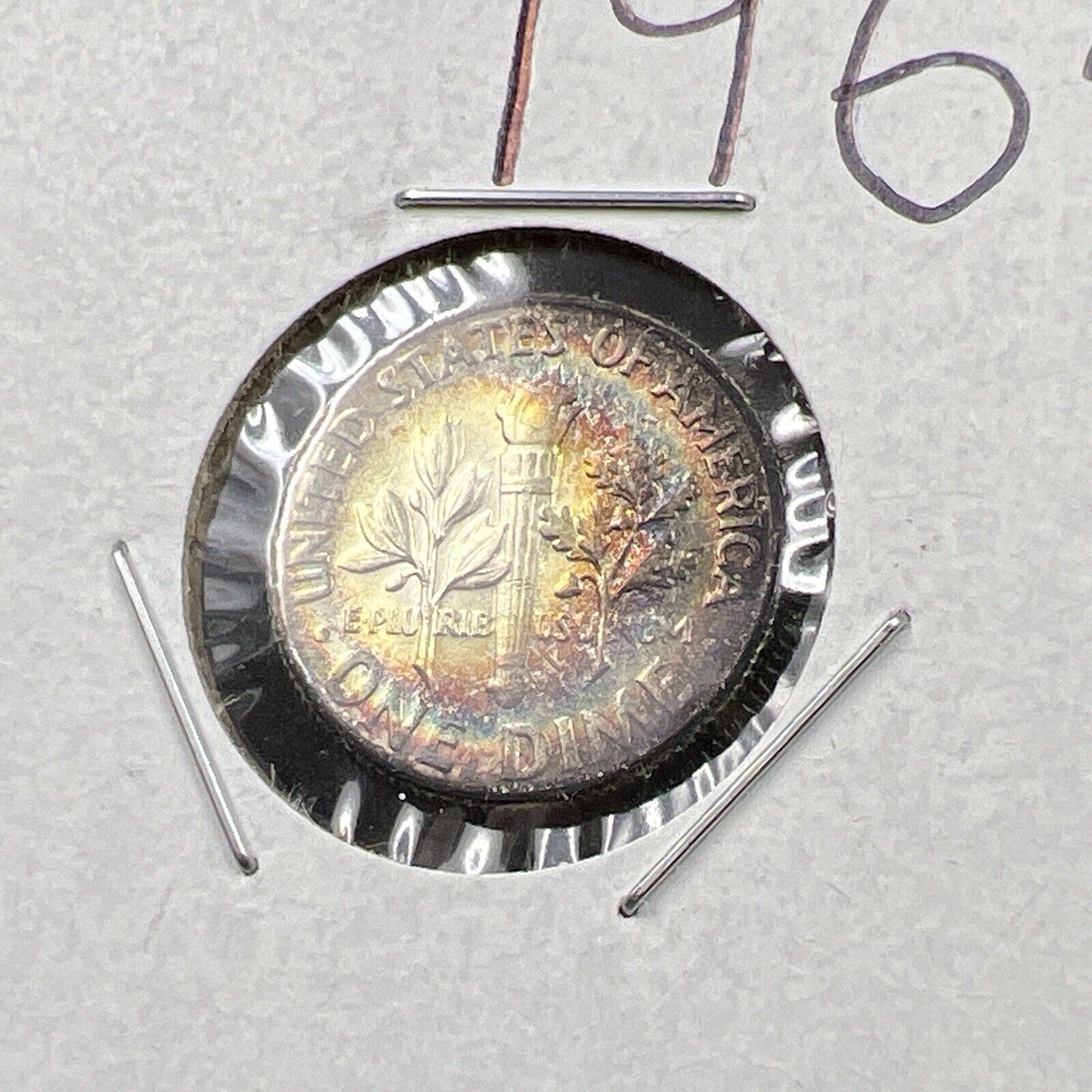 1964 P 10c Roosevelt Dime Coin CH BU PQ Rainbow * Toning Original Toner SKU#lm3