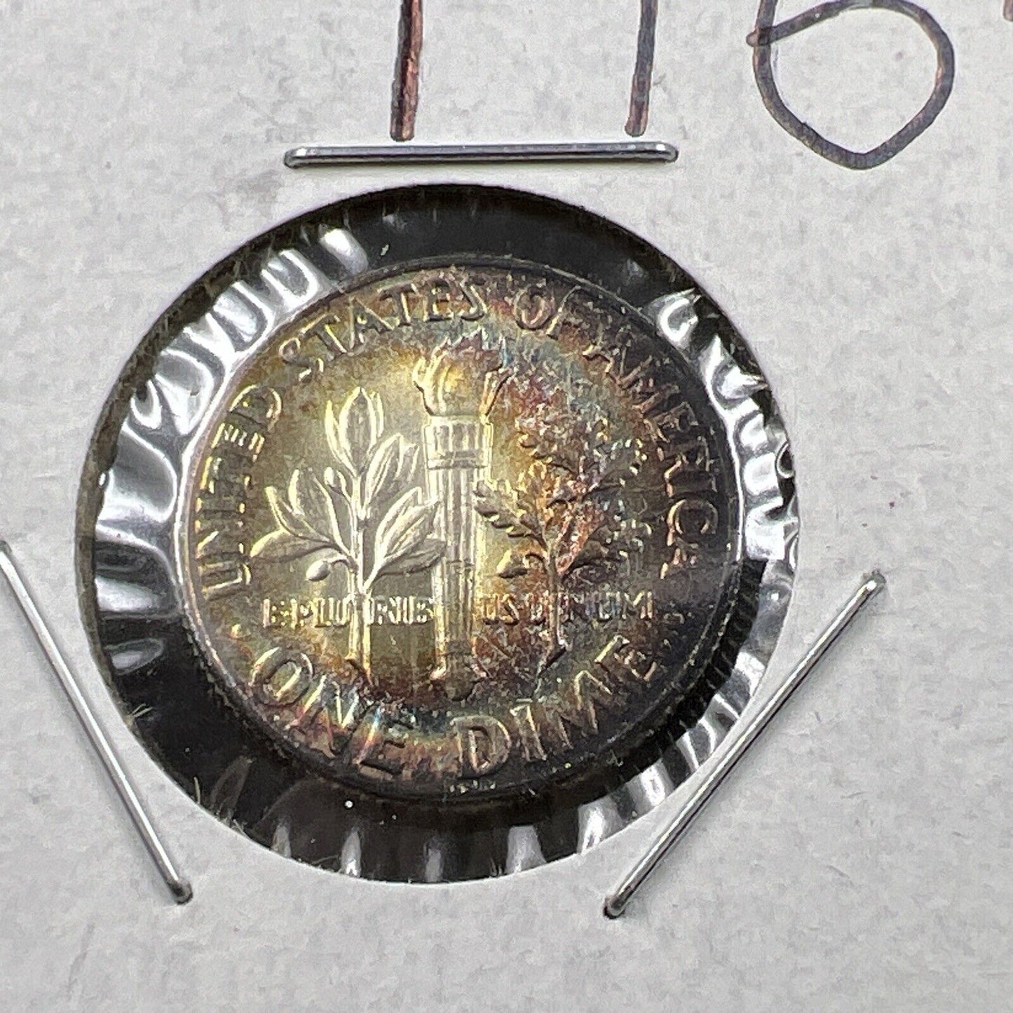 1964 P 10c Roosevelt Dime Coin CH BU PQ Rainbow * Toning Original Toner SKU#lm3
