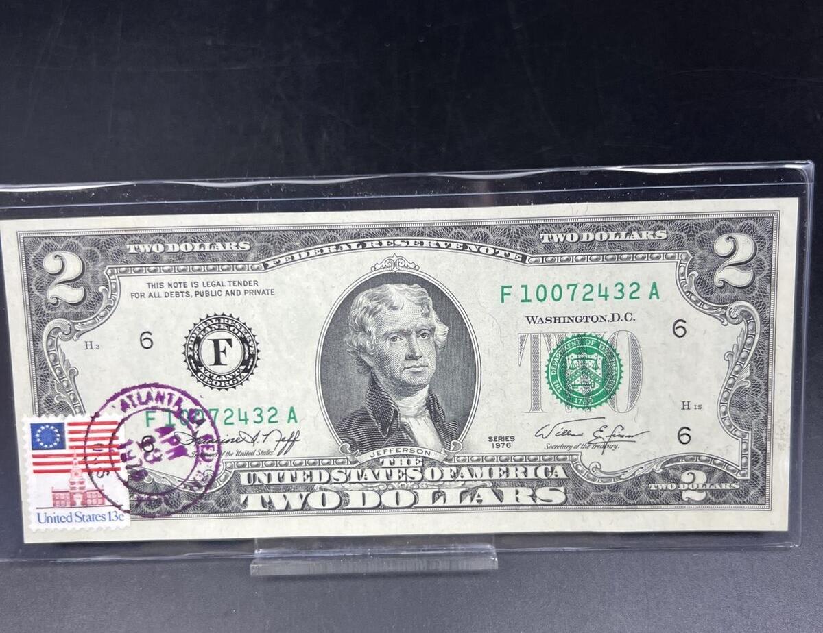 Two Consecutive 1976 $2 Atlanta District FRN Bicentennial Postal Notes #431