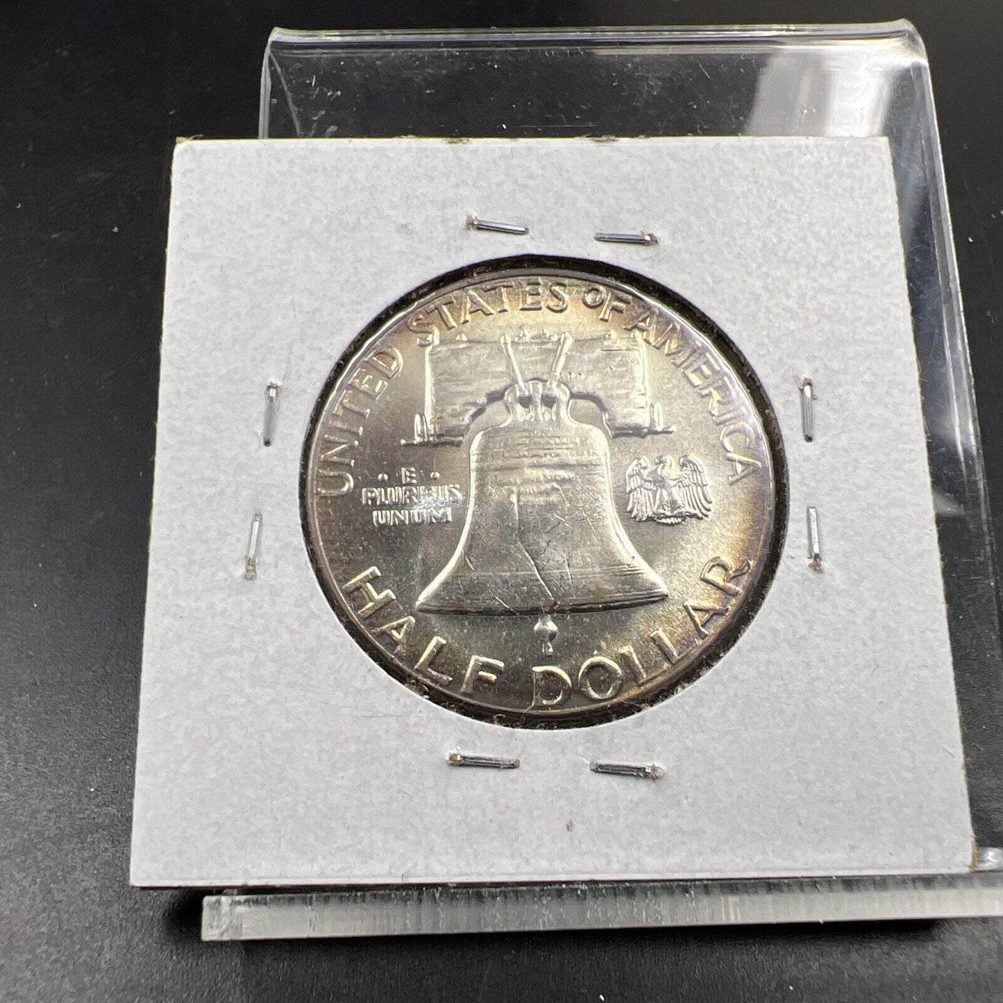 1959 P 50c Franklin Silver Half Dollar Coin Neat Toning Toner CH BU UNC
