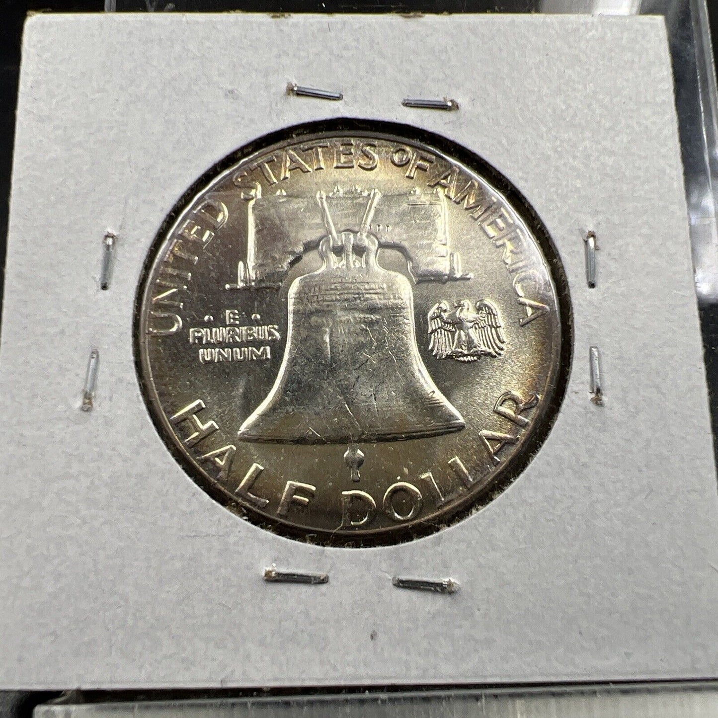 1959 P 50c Franklin Silver Half Dollar Coin Neat Toning Toner CH BU UNC