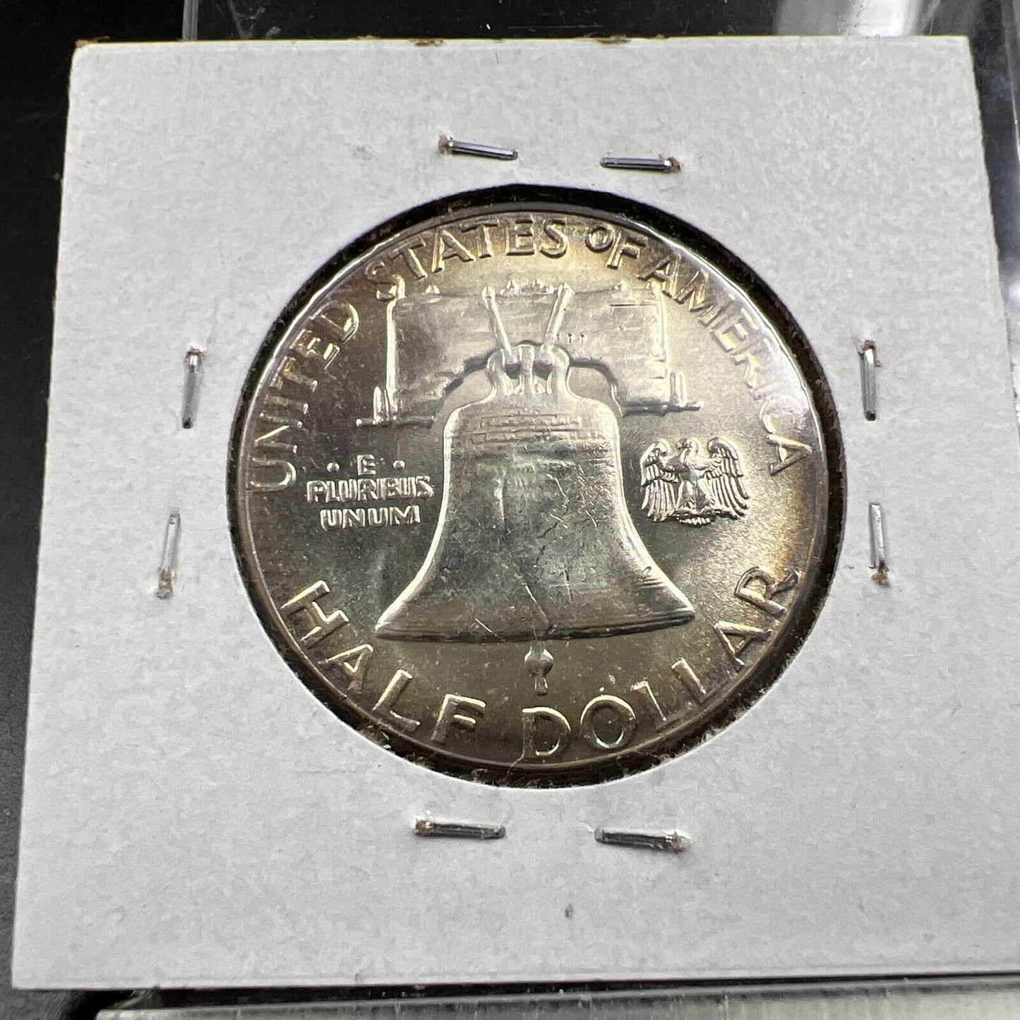 1959 P 50c Franklin Silver Half Dollar Coin Neat Toning Toner CH BU UNC