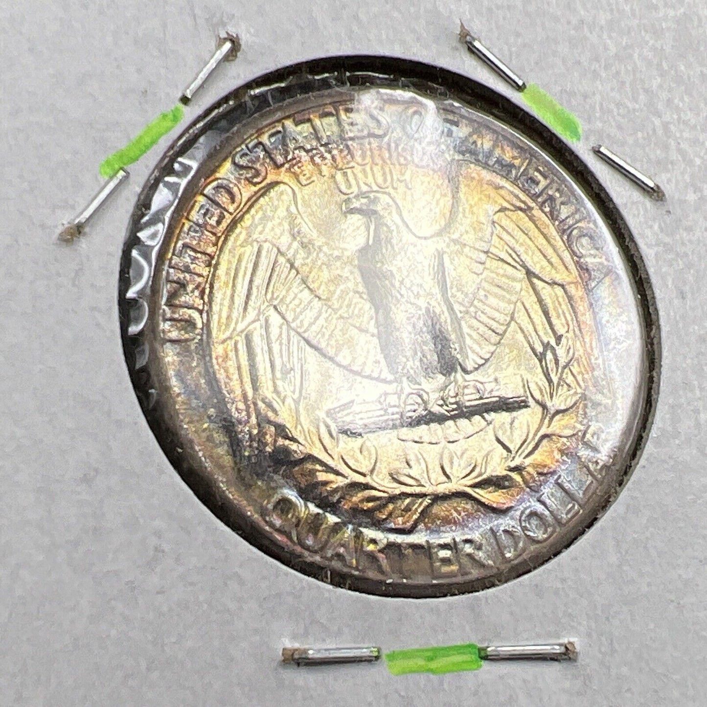 1957 P Washington 25c Silver Quarter Coin Gem BU UNC PQ * Star Rainbow Toning