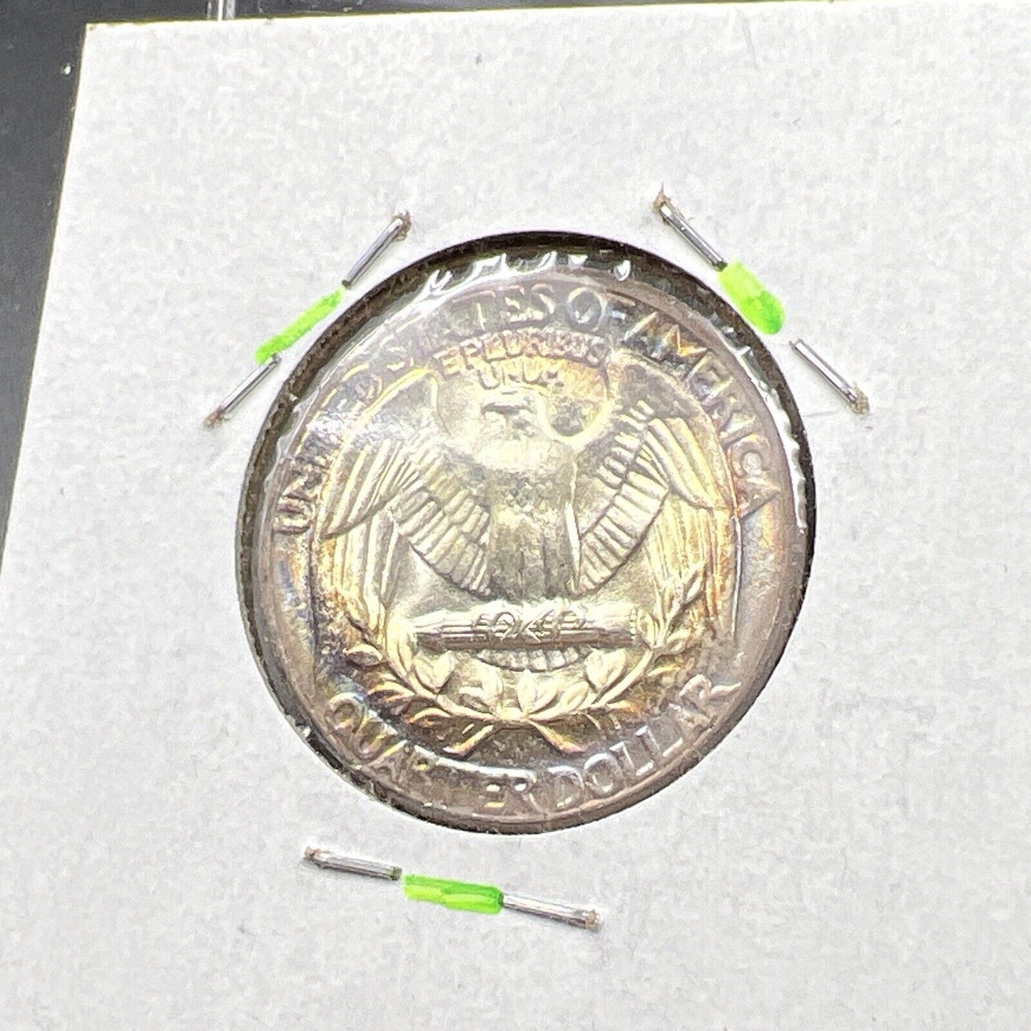 1957 P Washington 25c Silver Quarter Coin Gem BU UNC PQ * Star Rainbow Toning