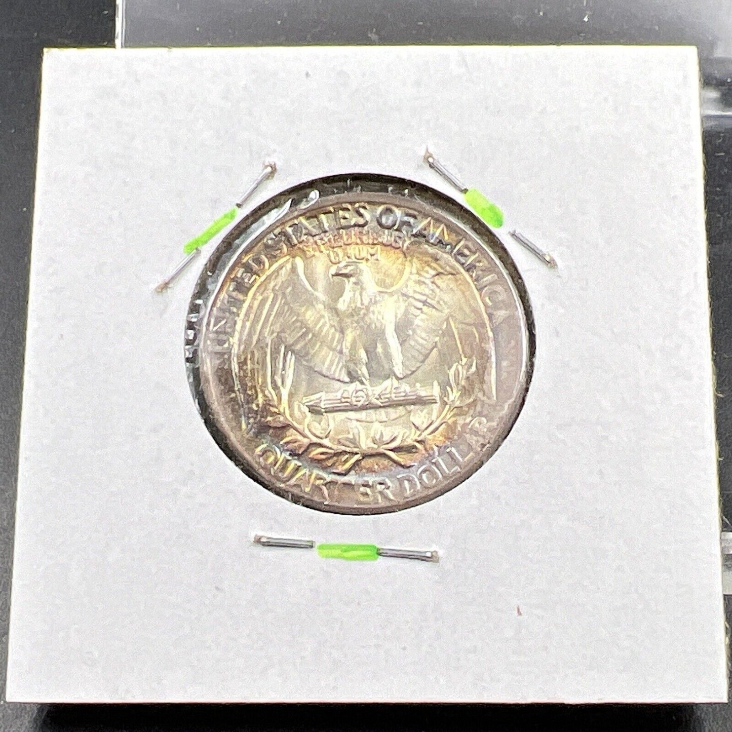 1957 P Washington 25c Silver Quarter Coin Gem BU UNC PQ * Star Rainbow Toning