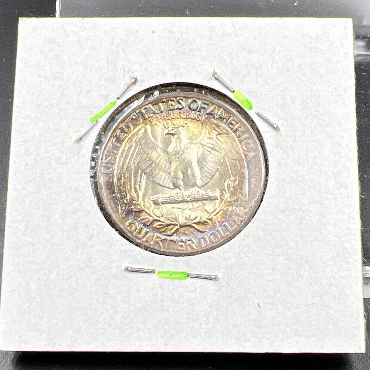 1957 P Washington 25c Silver Quarter Coin Gem BU UNC PQ * Star Rainbow Toning