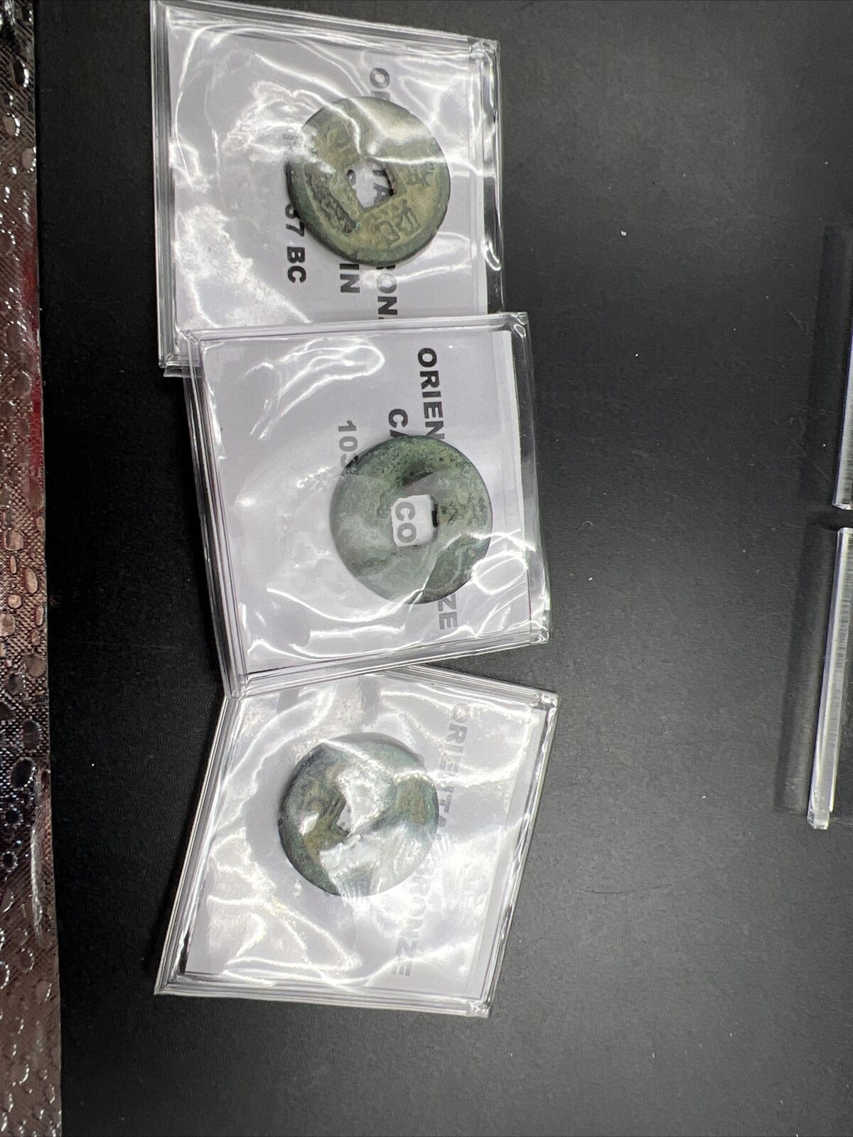 Lot of 3 Ancient China Cash Coins 103-37 BC SKU #C Very Circulated Condition