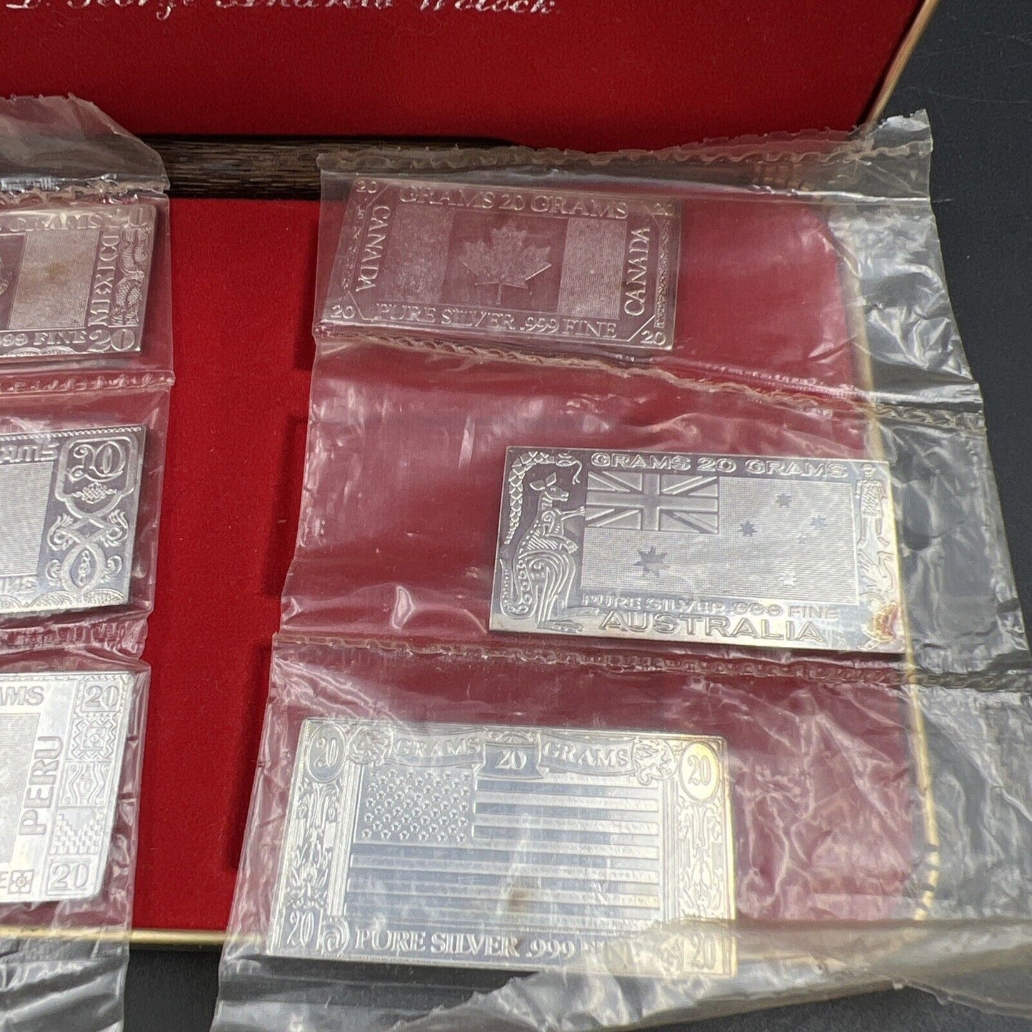 Silver Mint Silver Flags of World The Collection 6 20 Gram Silver Bars CH UNC