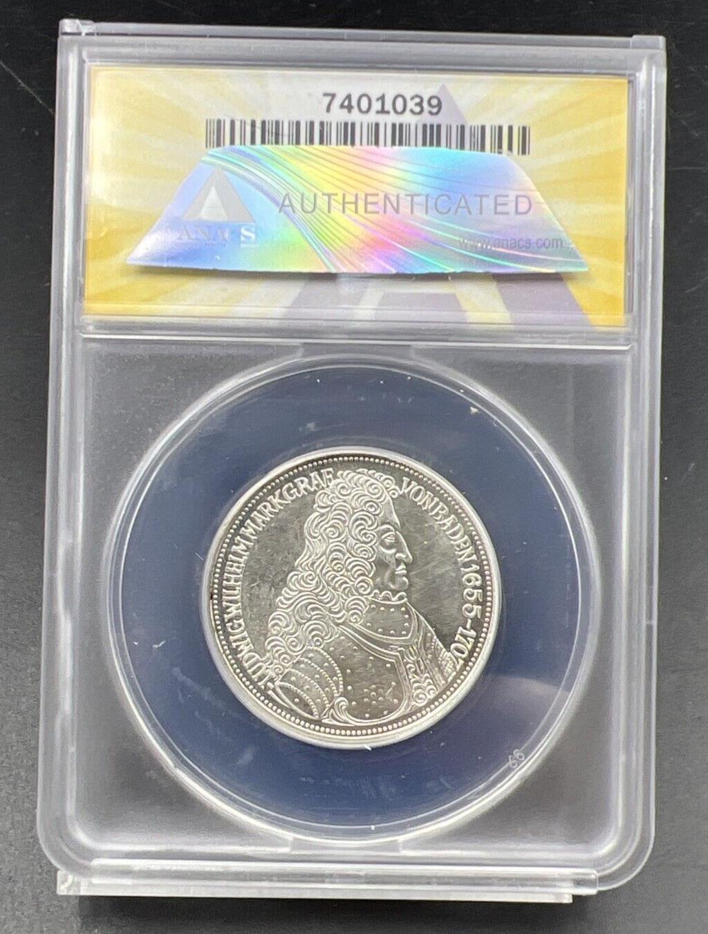 1955 G 5M West Germany Baden 5 Five Marks Silver Coin ANACS MS62