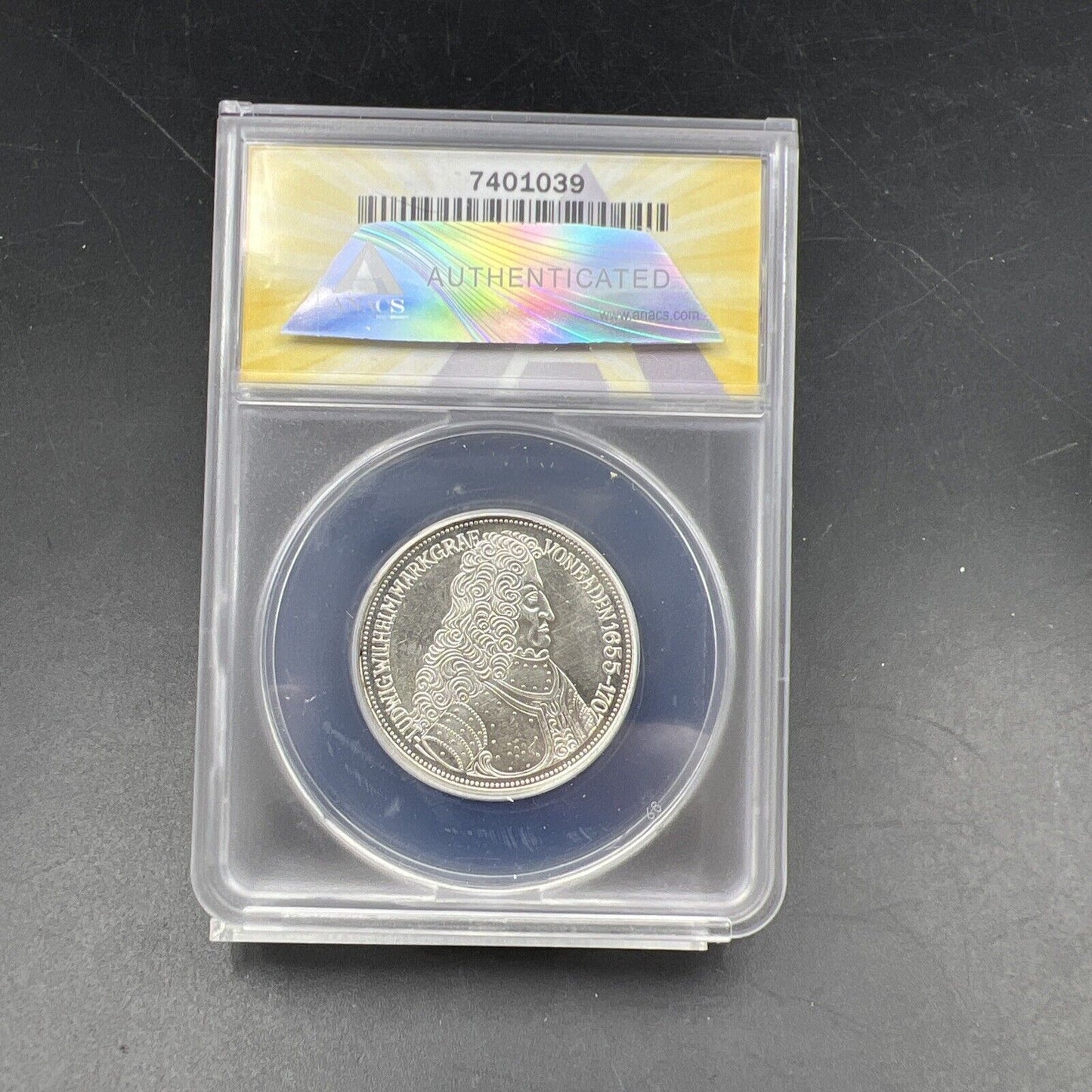 1955 G 5M West Germany Baden 5 Five Marks Silver Coin ANACS MS62