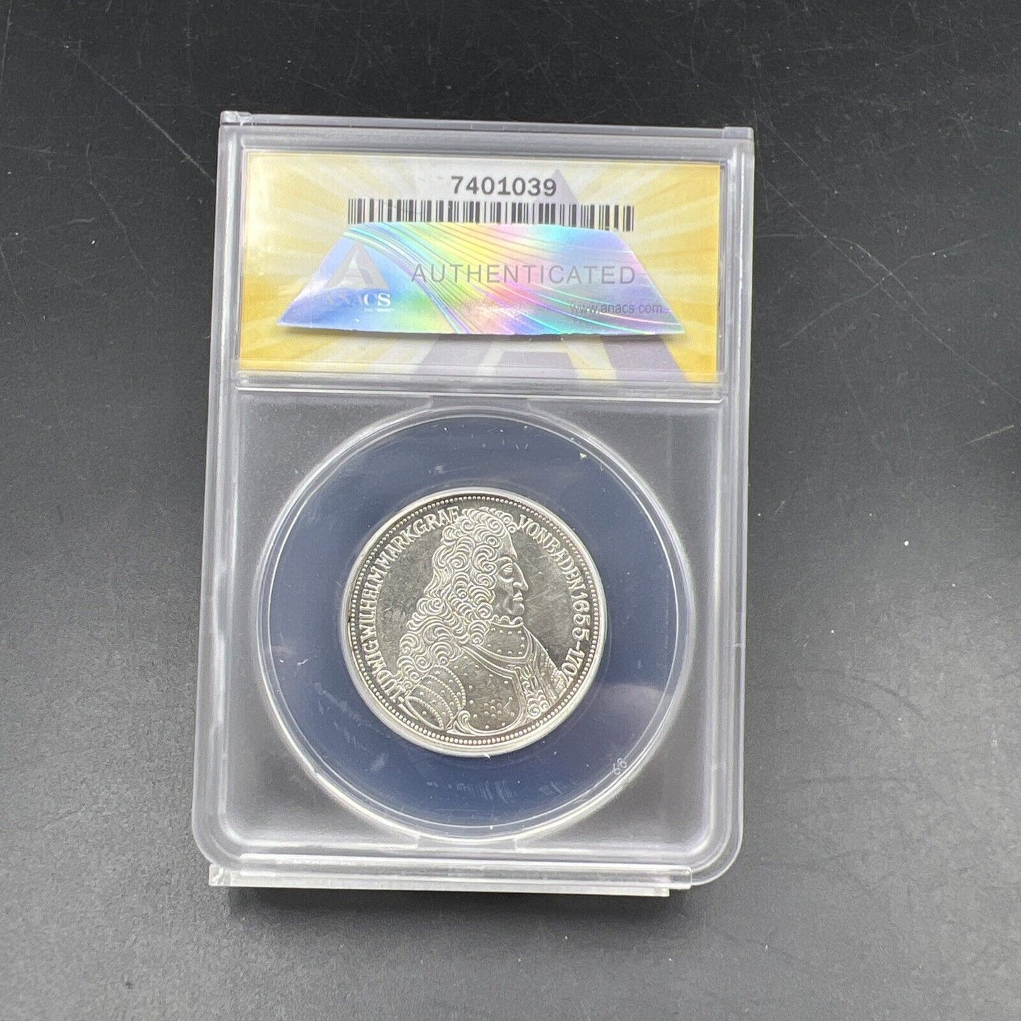 1955 G 5M West Germany Baden 5 Five Marks Silver Coin ANACS MS62