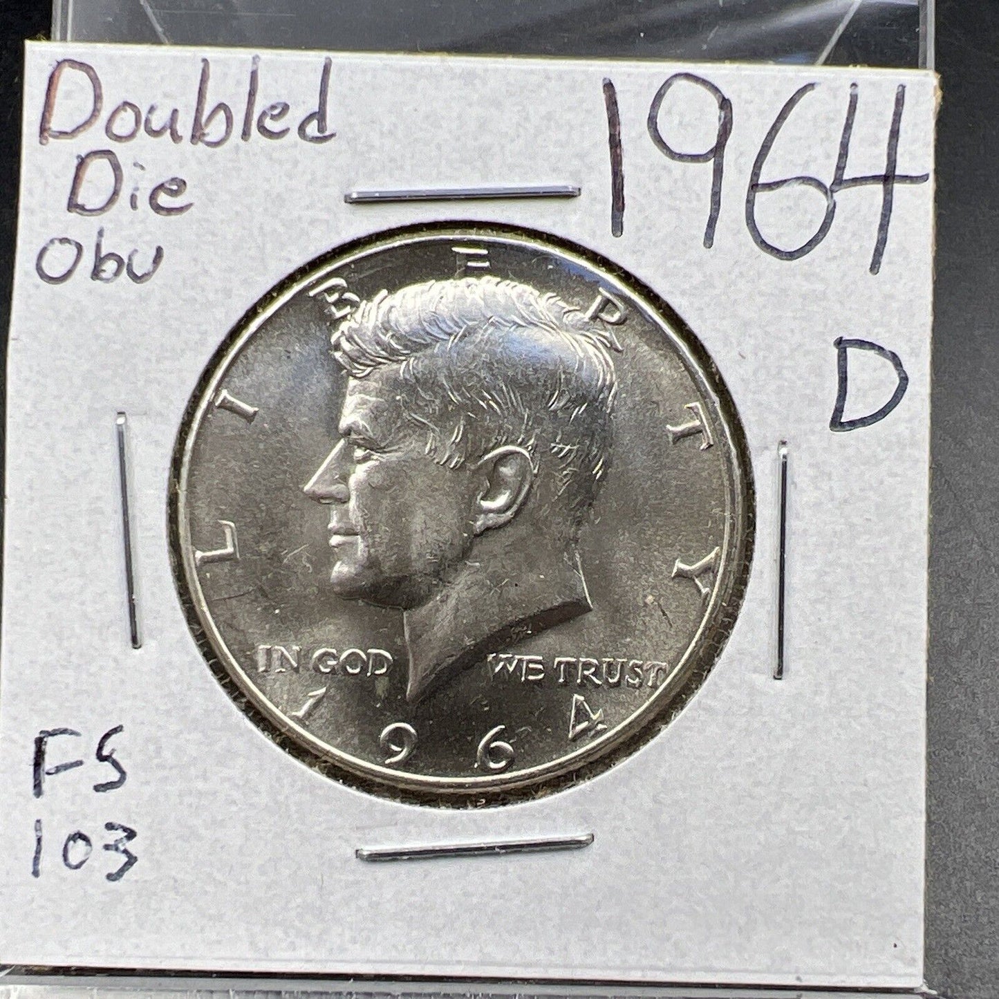 1964 D Kennedy Variety Half Dollar Coin CH BU UNC TDO Triple Die Obverse FS-103