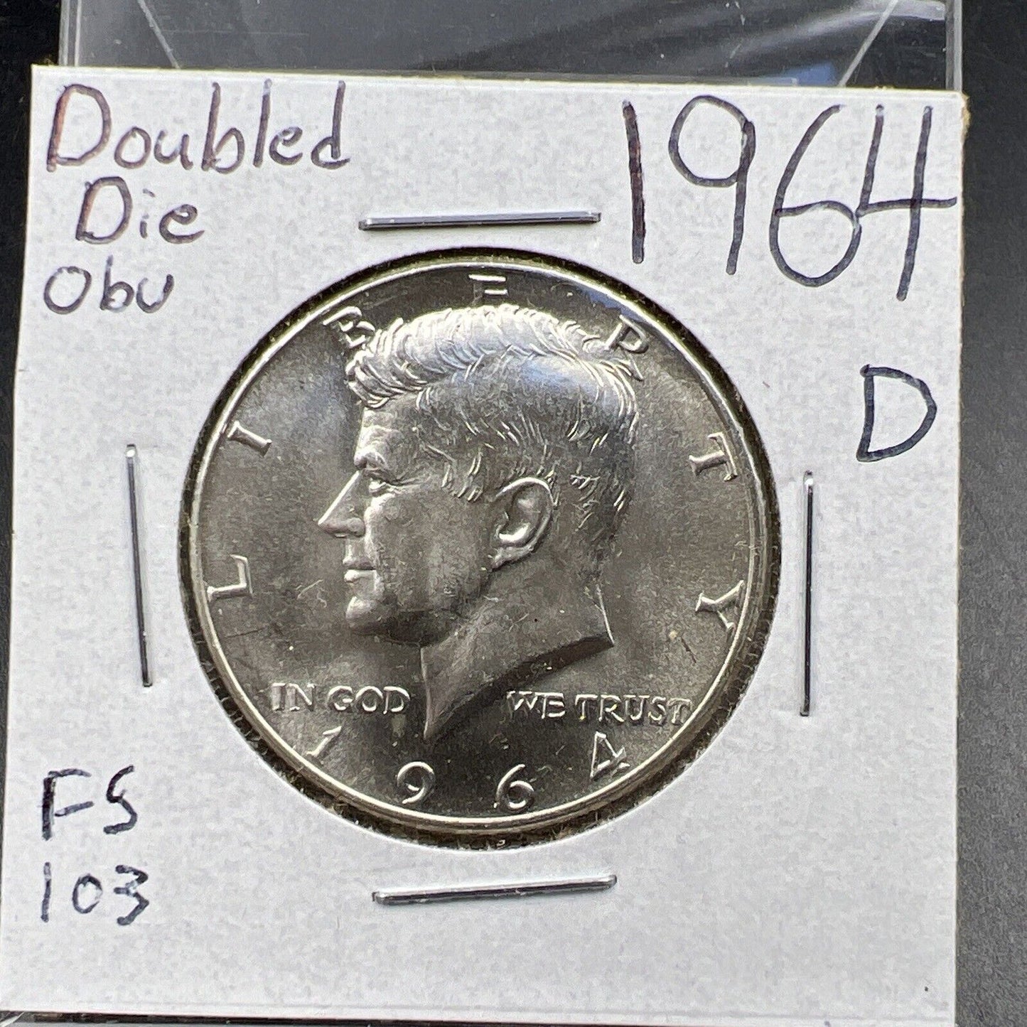 1964 D Kennedy Variety Half Dollar Coin CH BU UNC TDO Triple Die Obverse FS-103