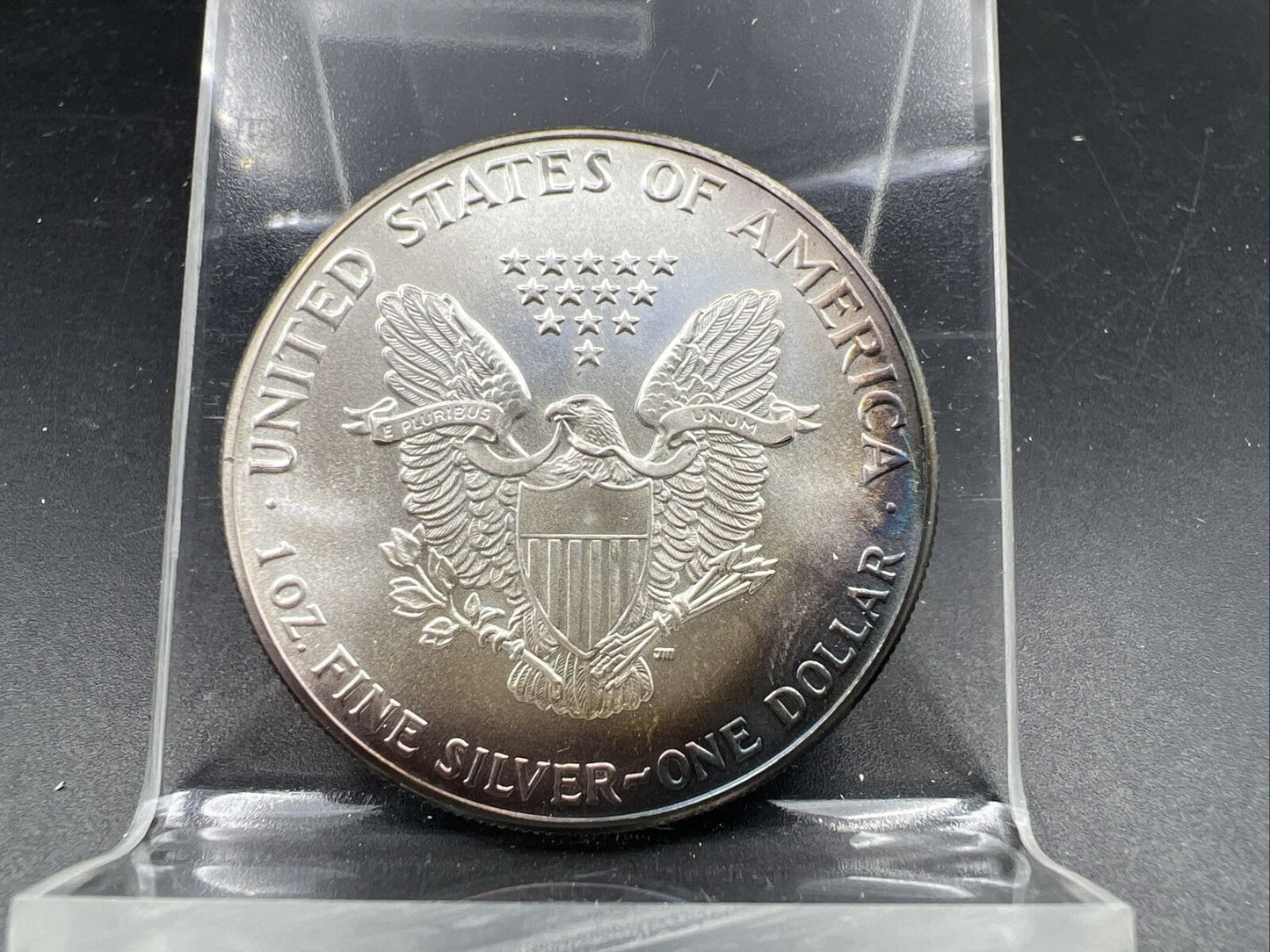 1986 1 OZ American Silver Eagle GEM BU UNC Nice Original Toning Toner Obverse