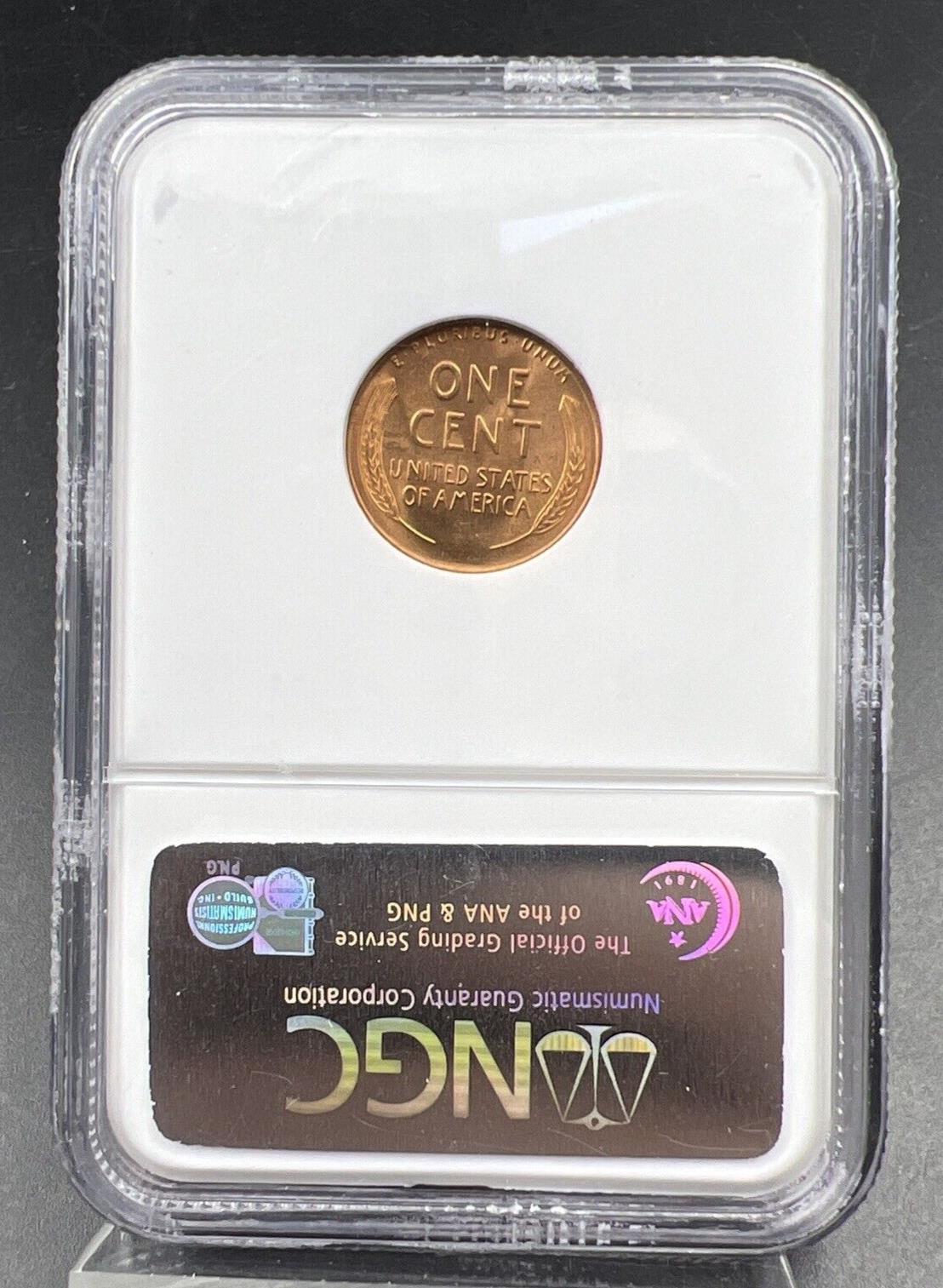 1954 D Lincoln Wheat Cent Penny Coin NGC MS66 RD Gem BU Certified